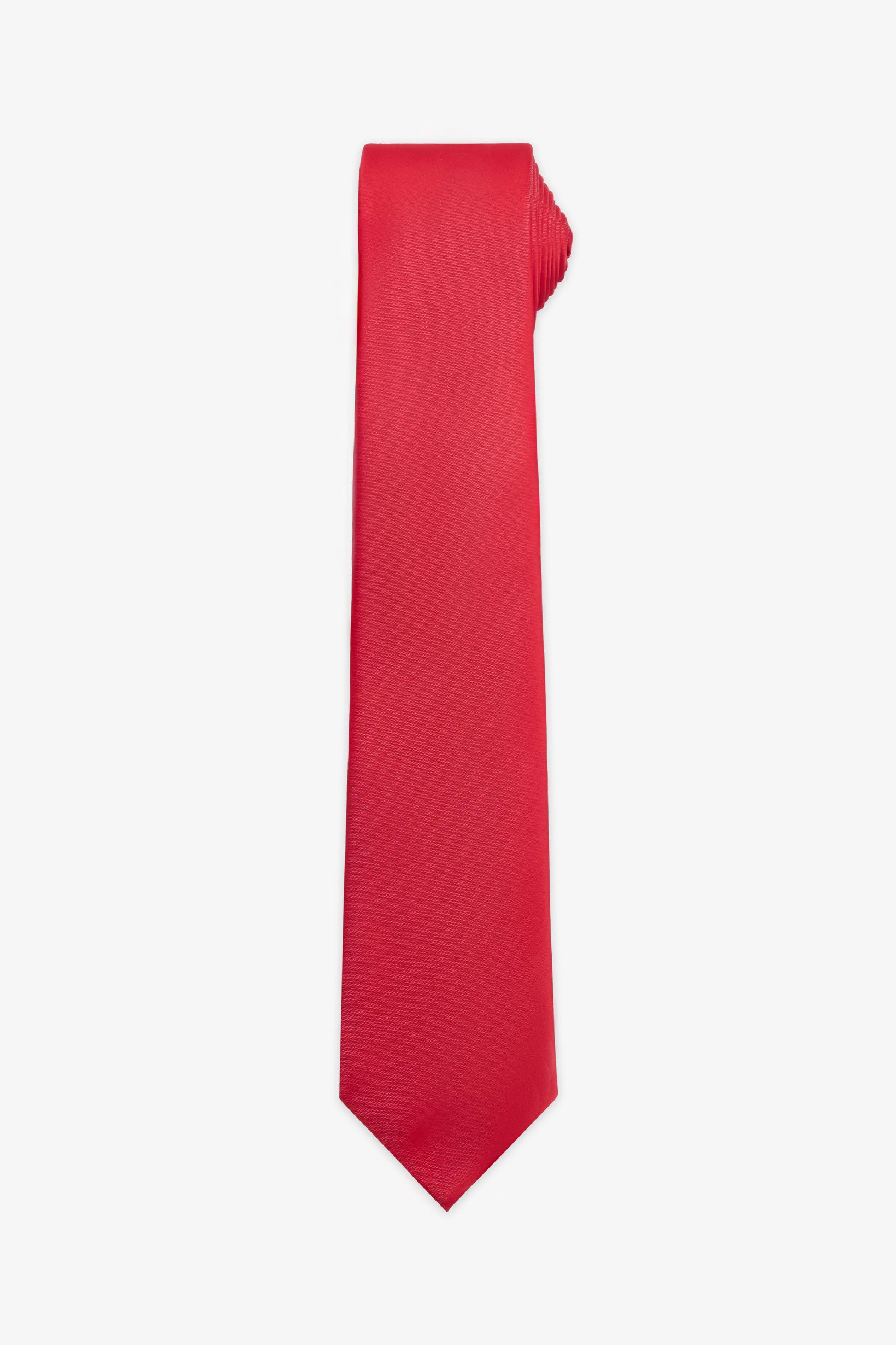 Cravate unie en modal et soie - Homme && ROUGE