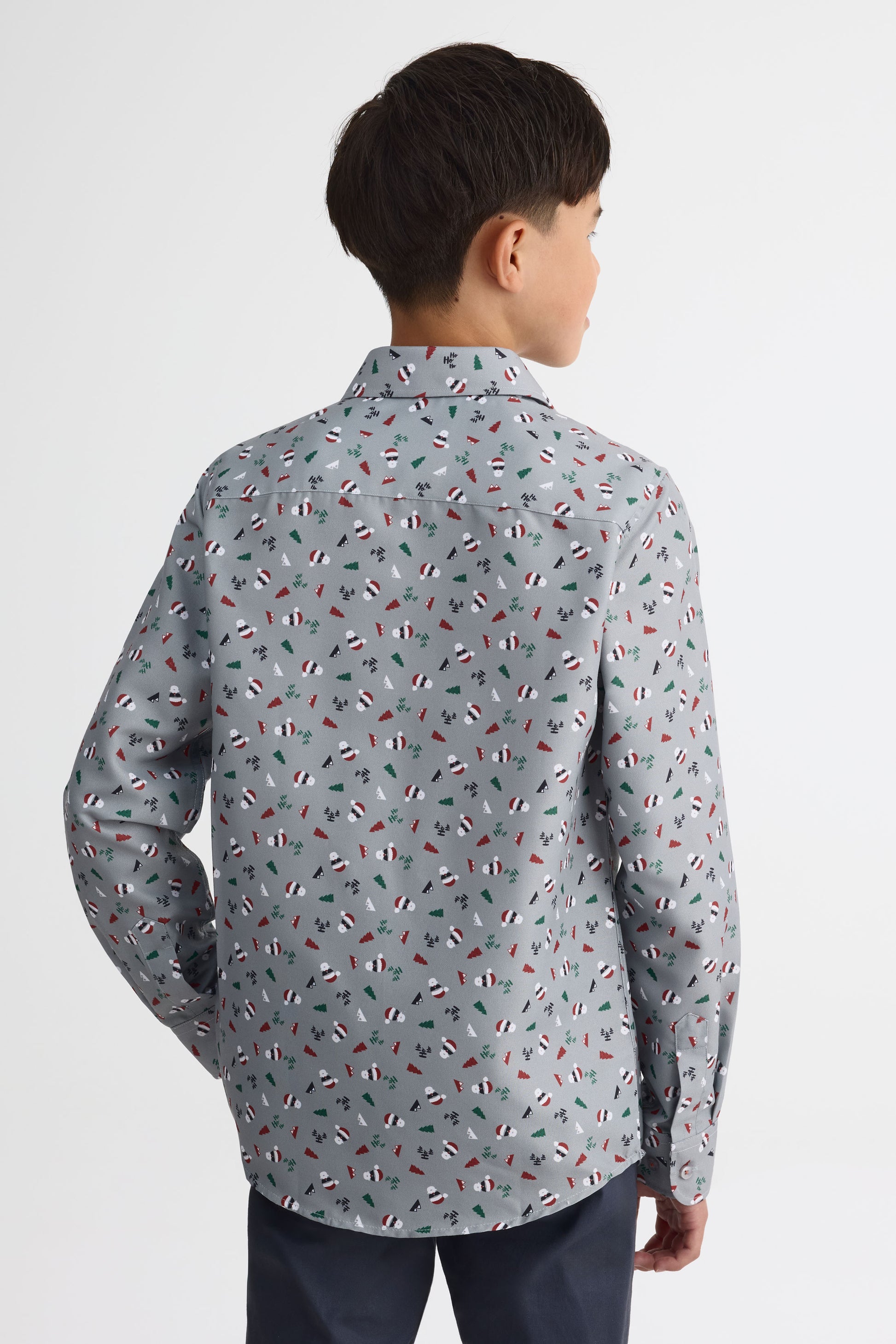 Chemise manches longues imprimée – Ado garçon && GRIS
