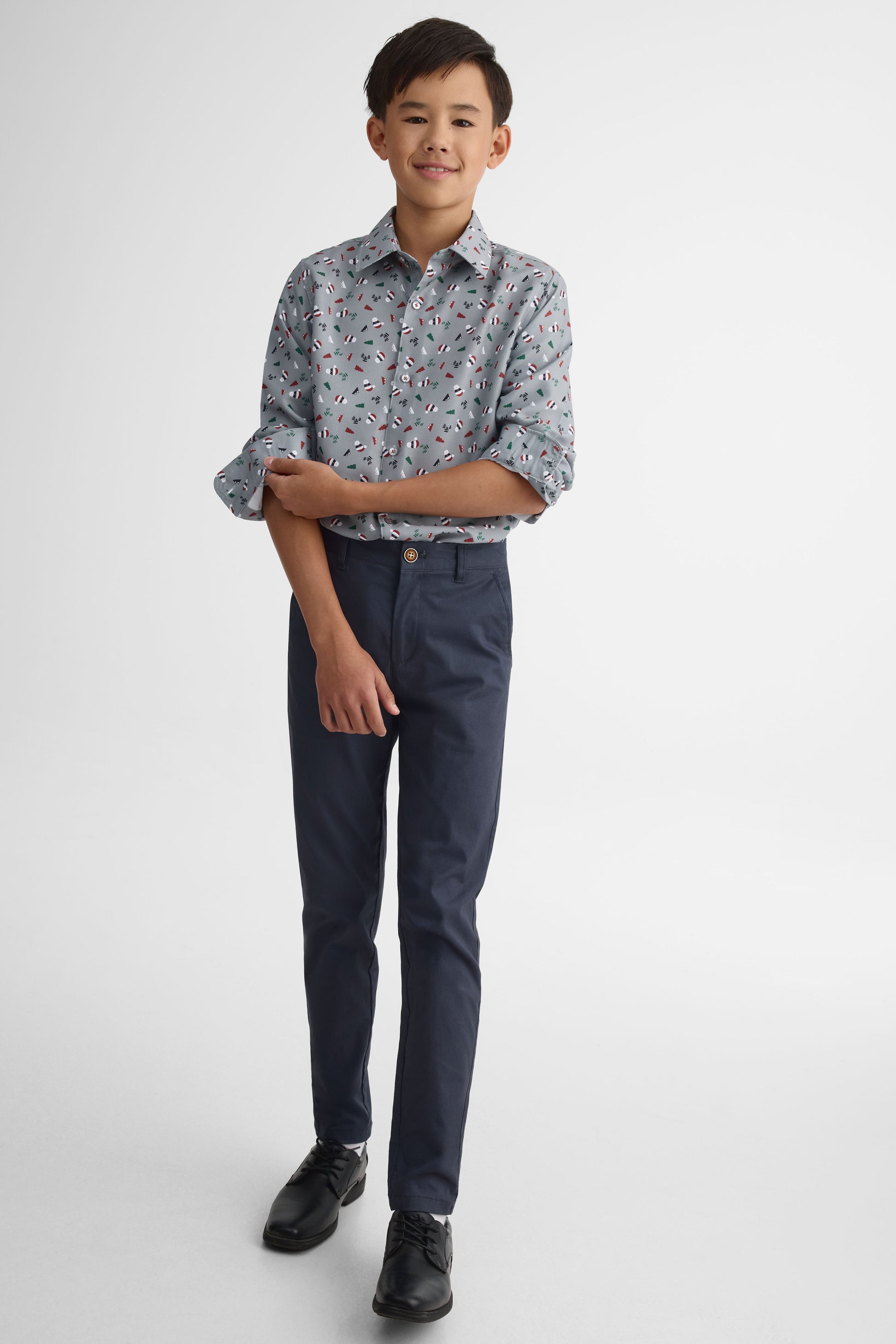 Chemise manches longues imprimée – Ado garçon && GRIS