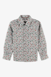 Chemise imprimée manches longues en coton - Enfant garçon && GRIS MULTI