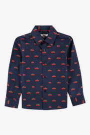 Printed long-sleeve cotton shirt - Boys && MARIN/MULTI