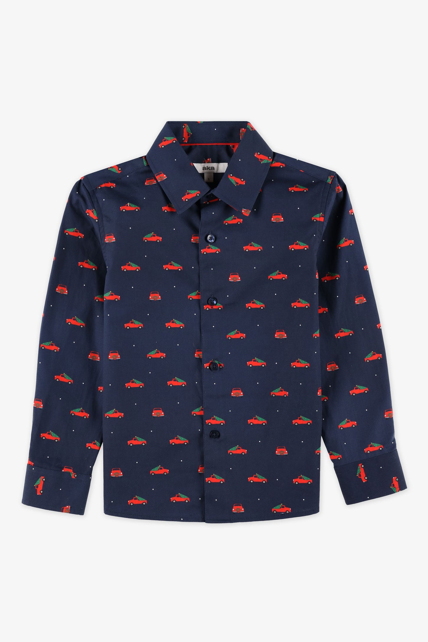 Printed long-sleeve cotton shirt - Boys && MARIN/MULTI