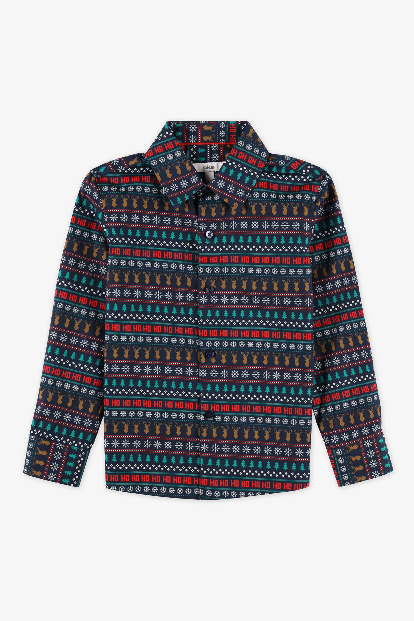 Printed long-sleeve cotton shirt - Boys && MULTI