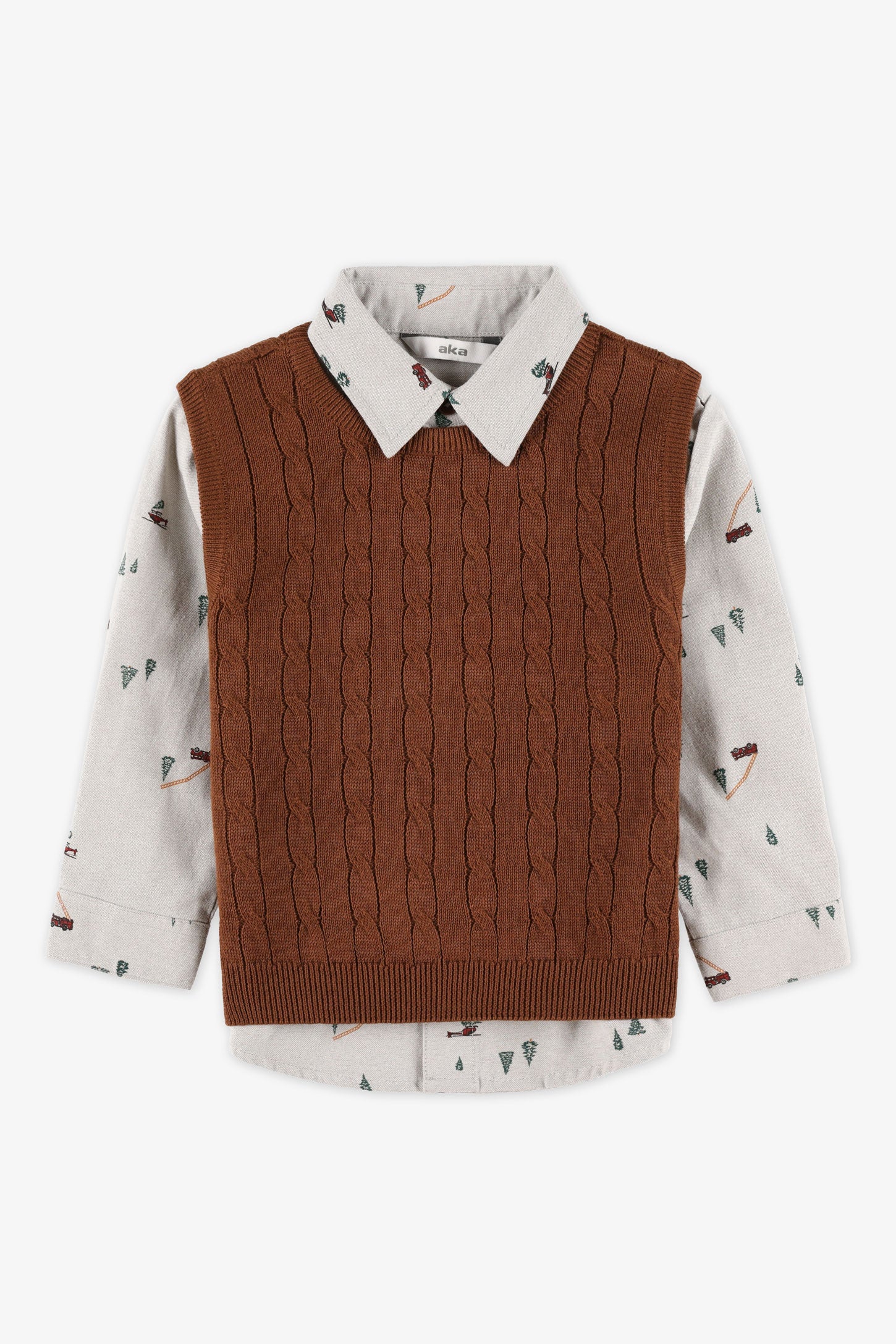 Ensemble 2 pièces, chemise et débardeur - Bébé garçon && GRIS MULTI