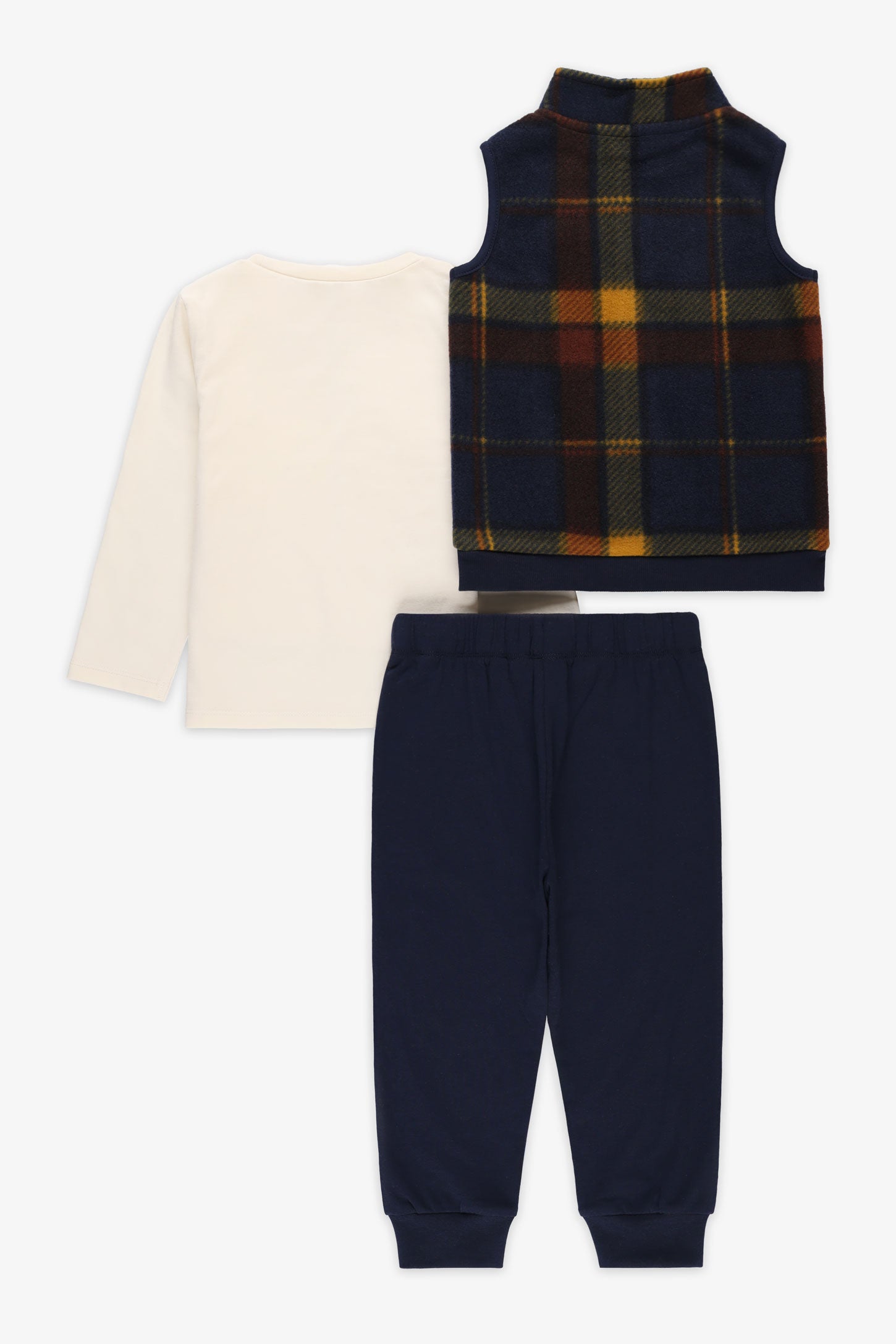 Ensemble 3 pièces, chandail, jogger, veste - Bébé garçon && BLANC CASSÉ