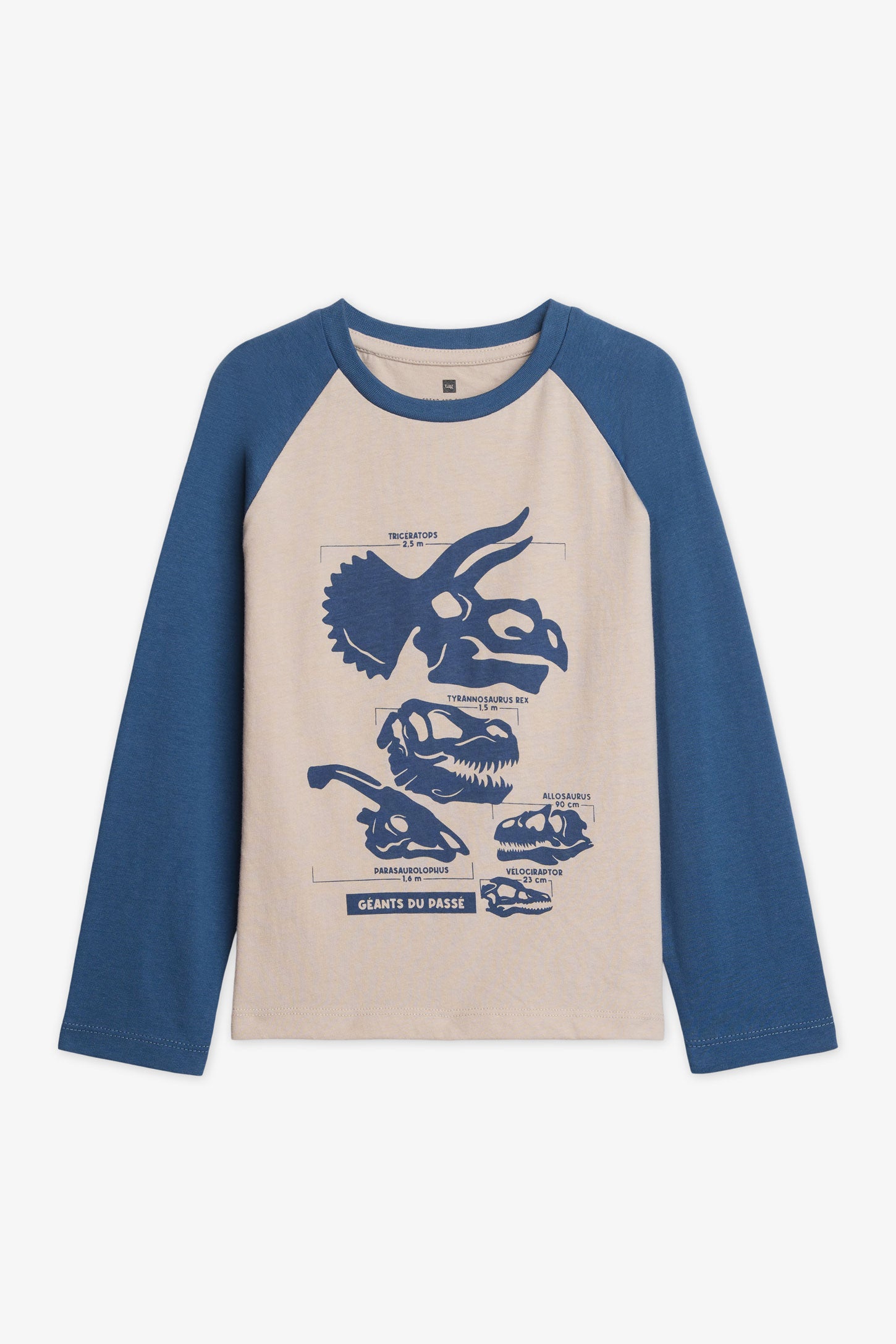 Chandail M/longues uni avec imprimé 2/20$ - Enfant garçon && BLEU FONCE