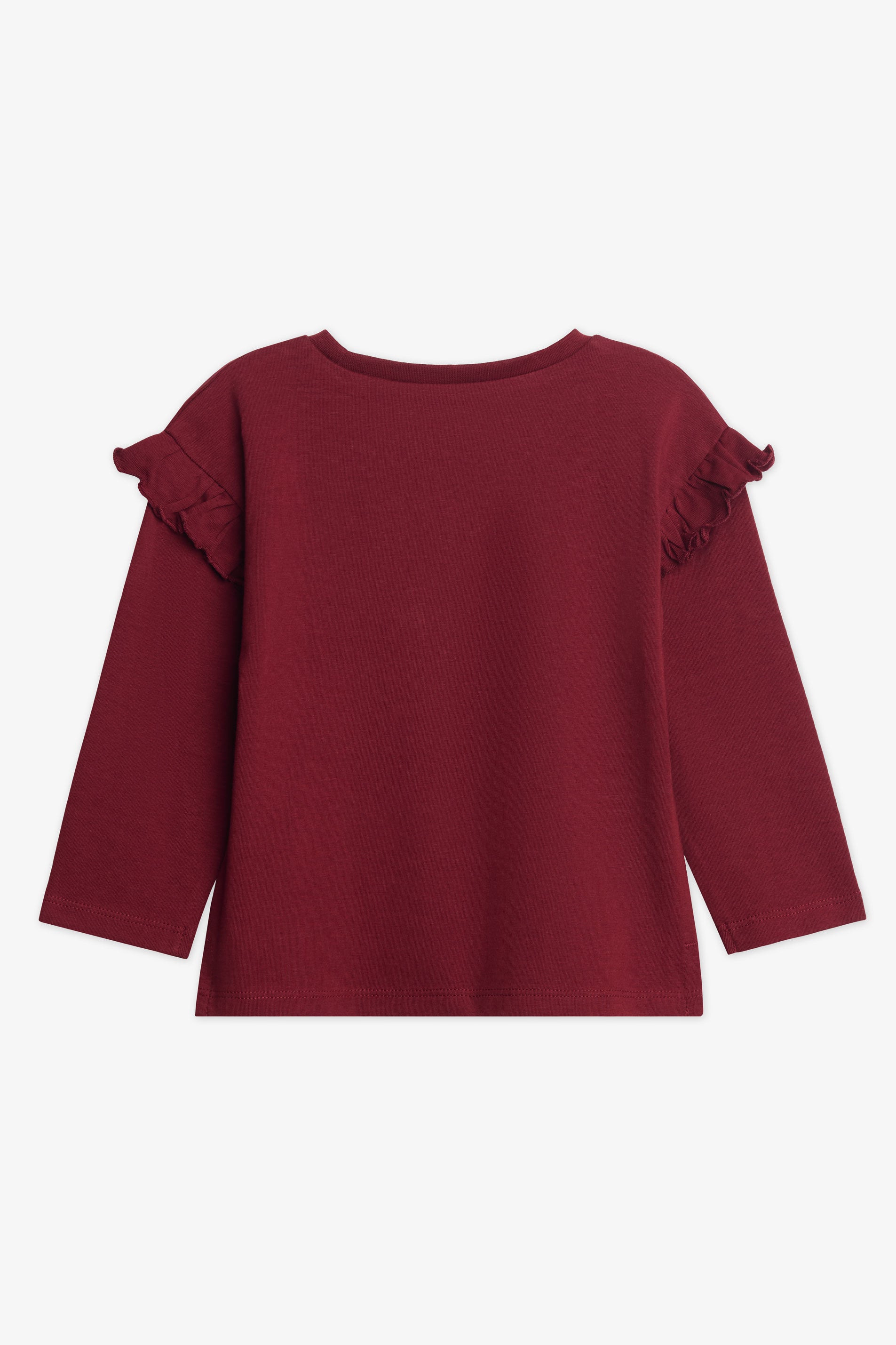 Chandail léger manches longues avec frills - Bébé fille && BOURGOGNE