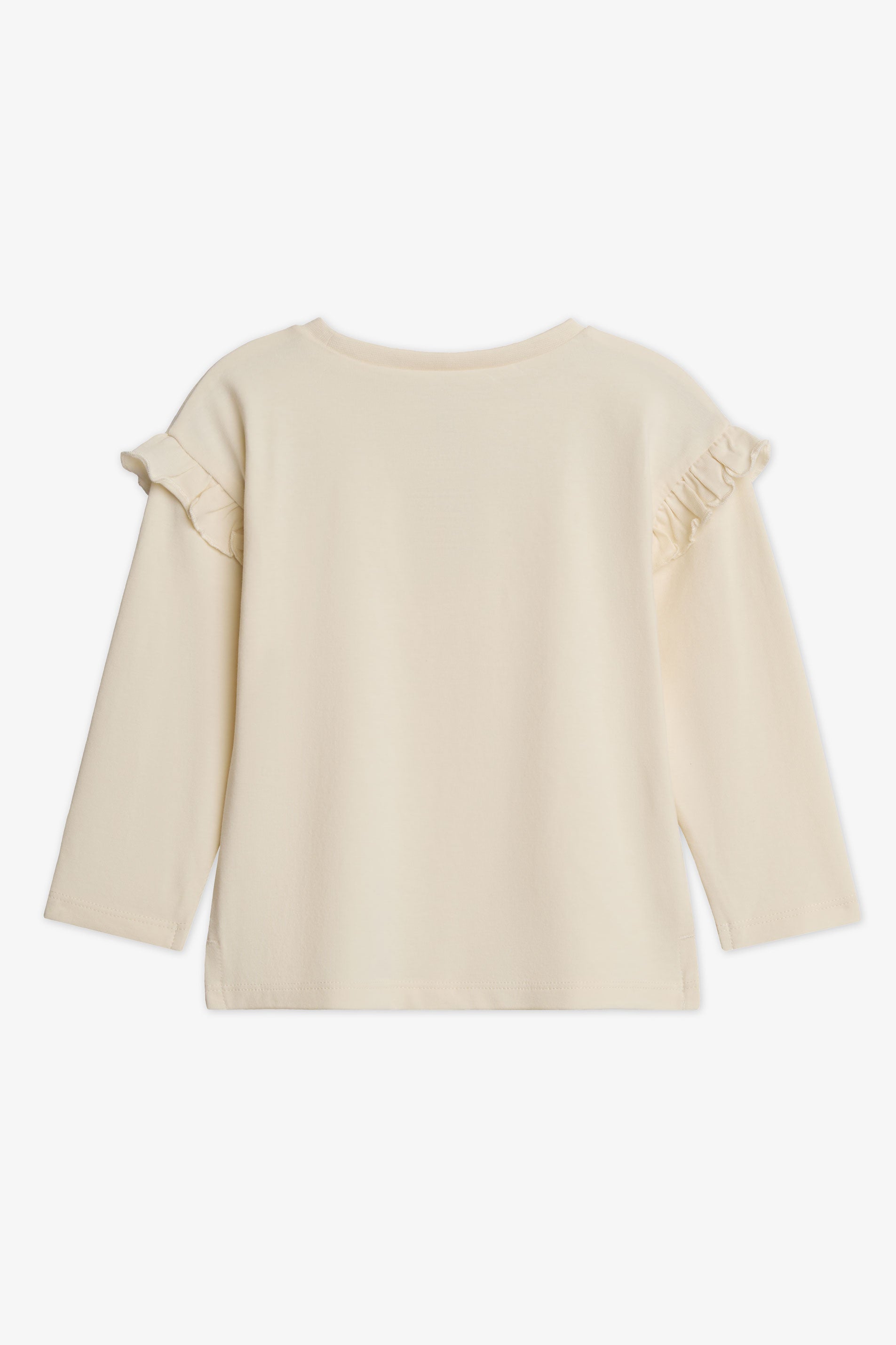 Chandail léger manches longues avec frills - Bébé fille && BLANC CASSÉ