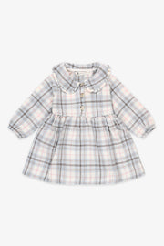 Robe carreaux à col claudine - Bébé fille && BLEU MULTI