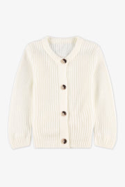 Veste tricot manches longues - Bébé fille && BLANC