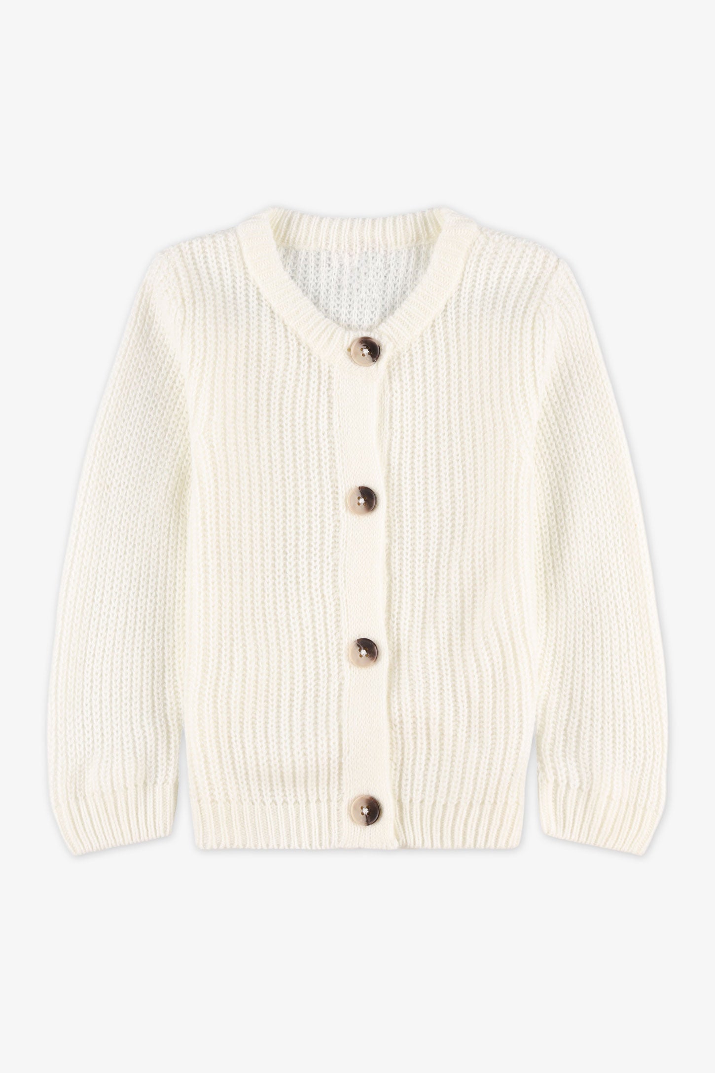 Veste tricot manches longues - Bébé fille && BLANC
