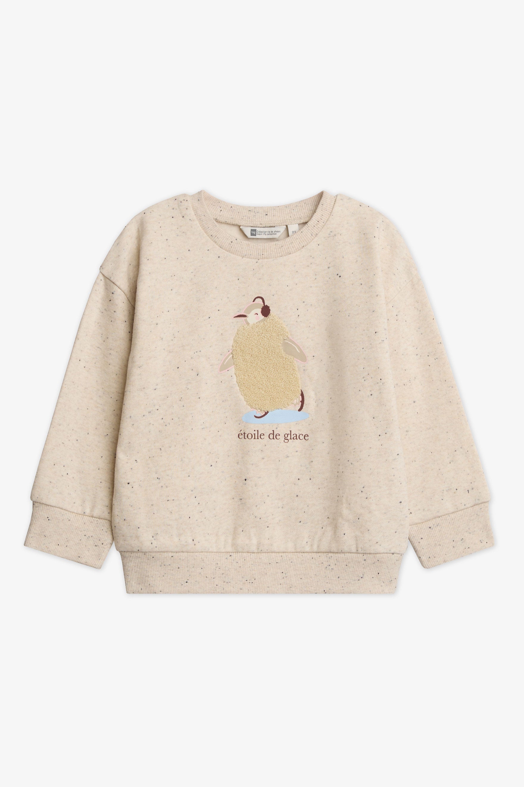 Chandail ouaté graphique manches longues - Bébé fille && OATMEAL