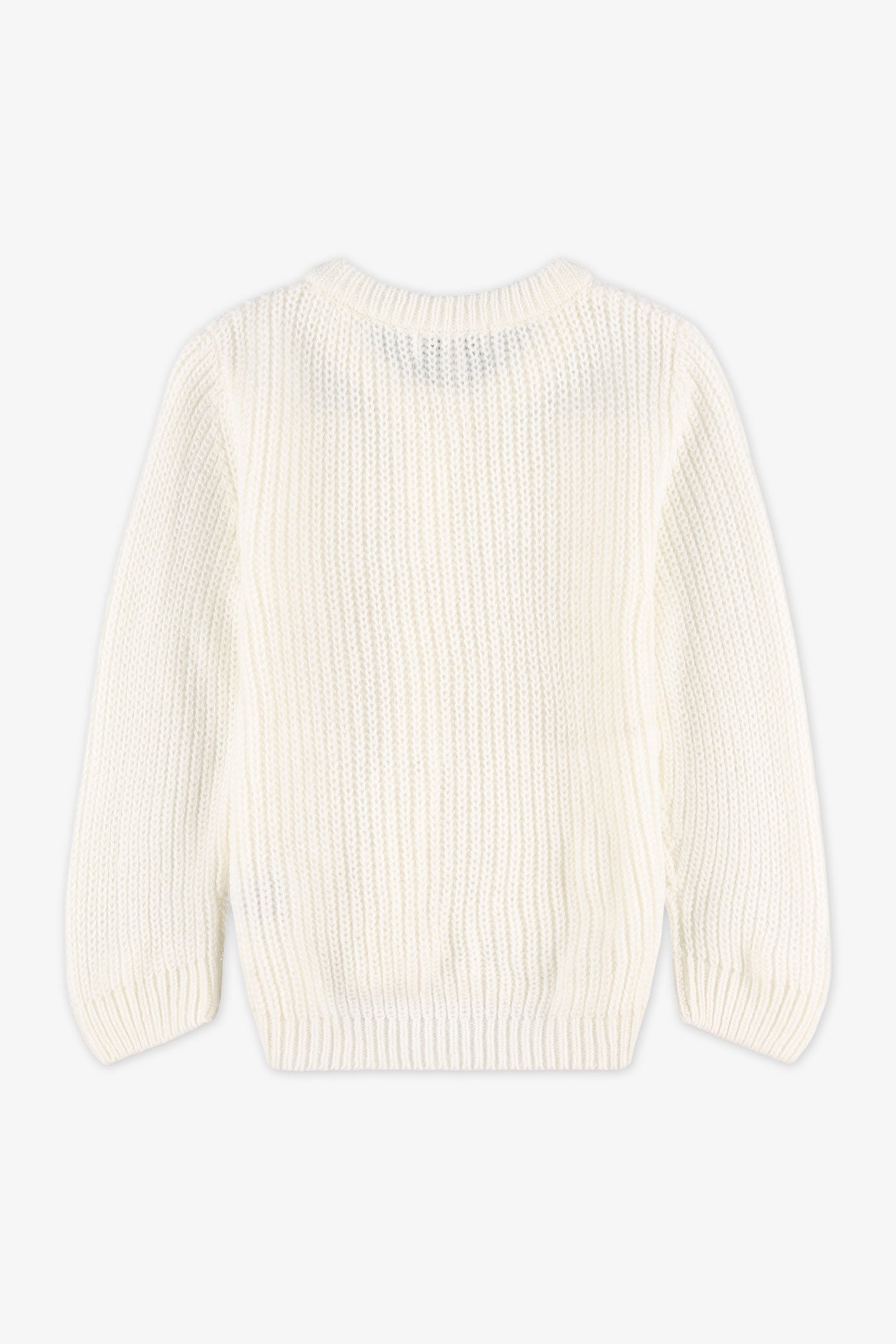 Veste tricot manches longues - Bébé fille && BLANC