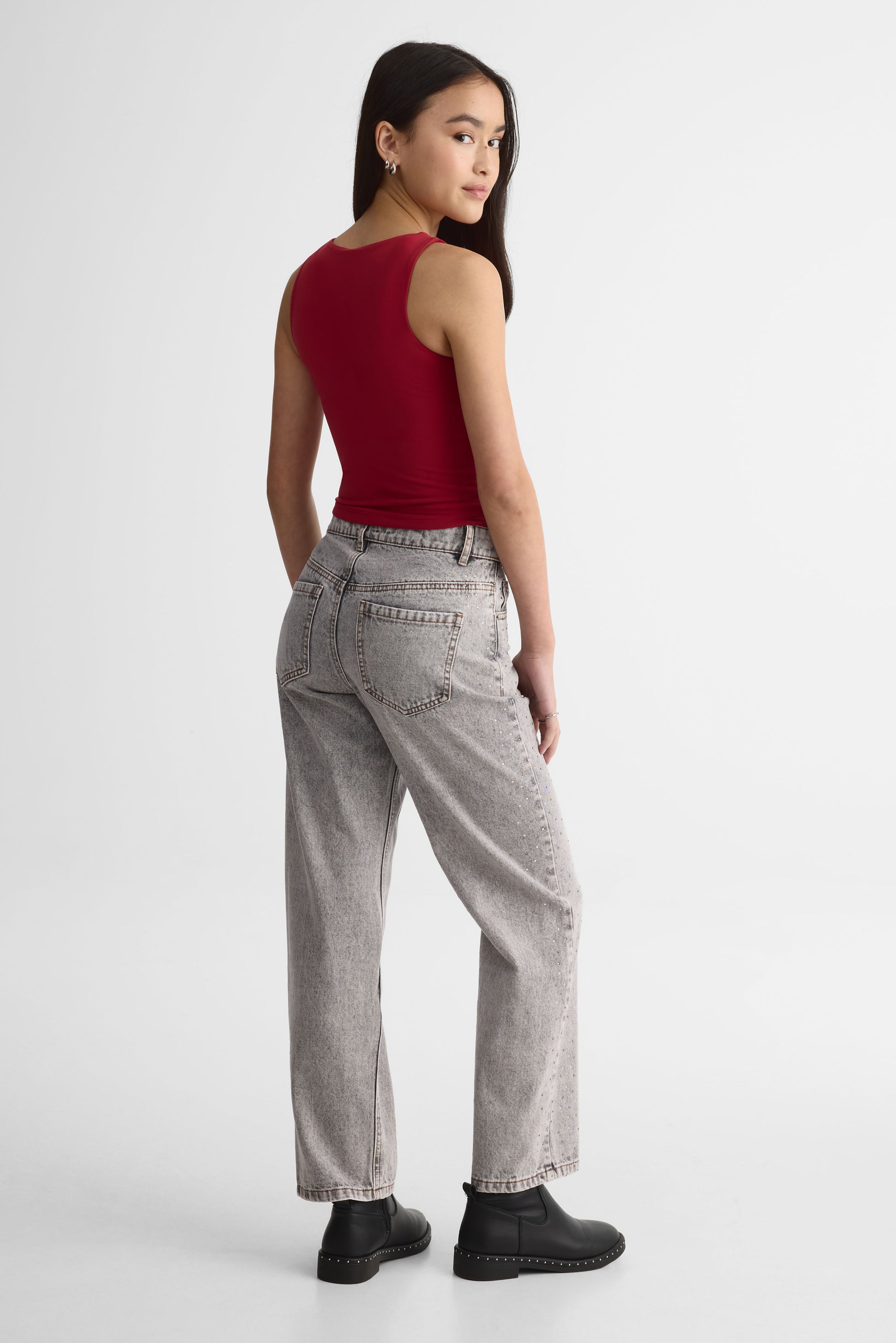 Camisole unie col ovale – Ado fille && ROUGE