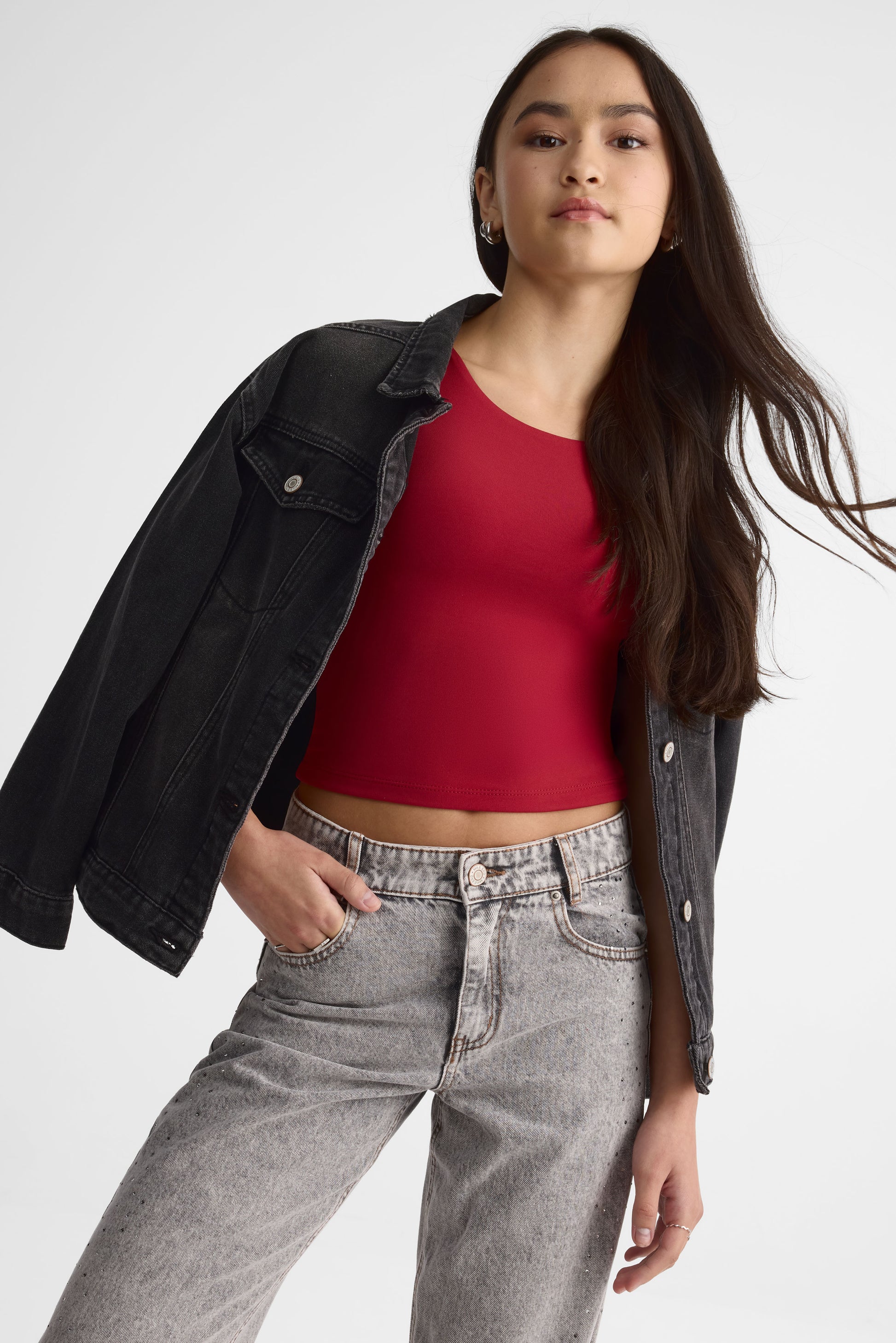 Camisole unie col ovale – Ado fille && ROUGE