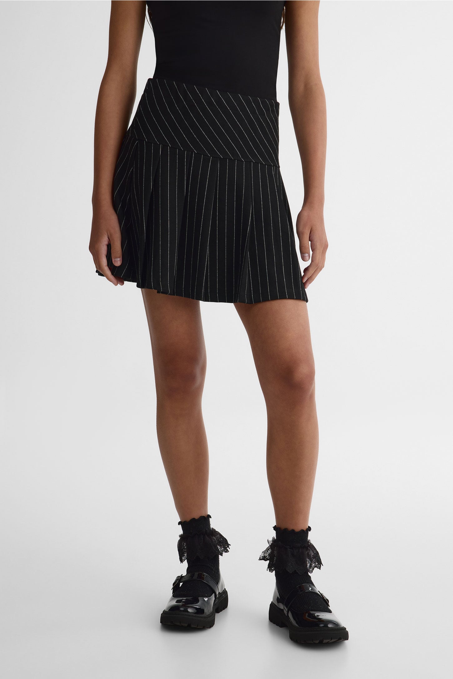 Jupe courte pull-on en stretch - Ado fille && NOIR/MULTI