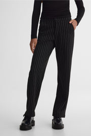 Pantalon jambes larges en stretch - Ado fille && NOIR/MULTI