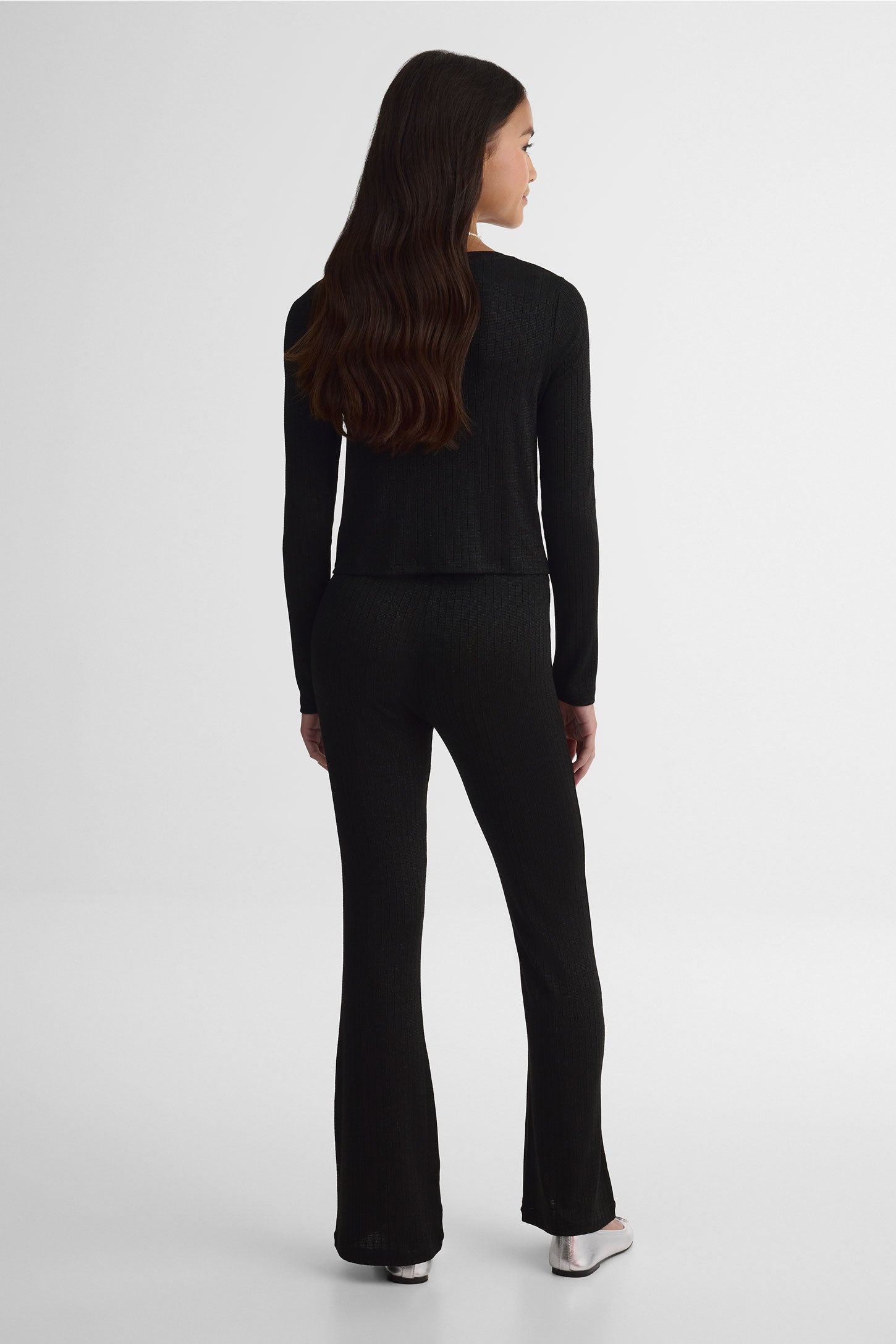 Pantalon évasé en lurex – Ado fille && NOIR