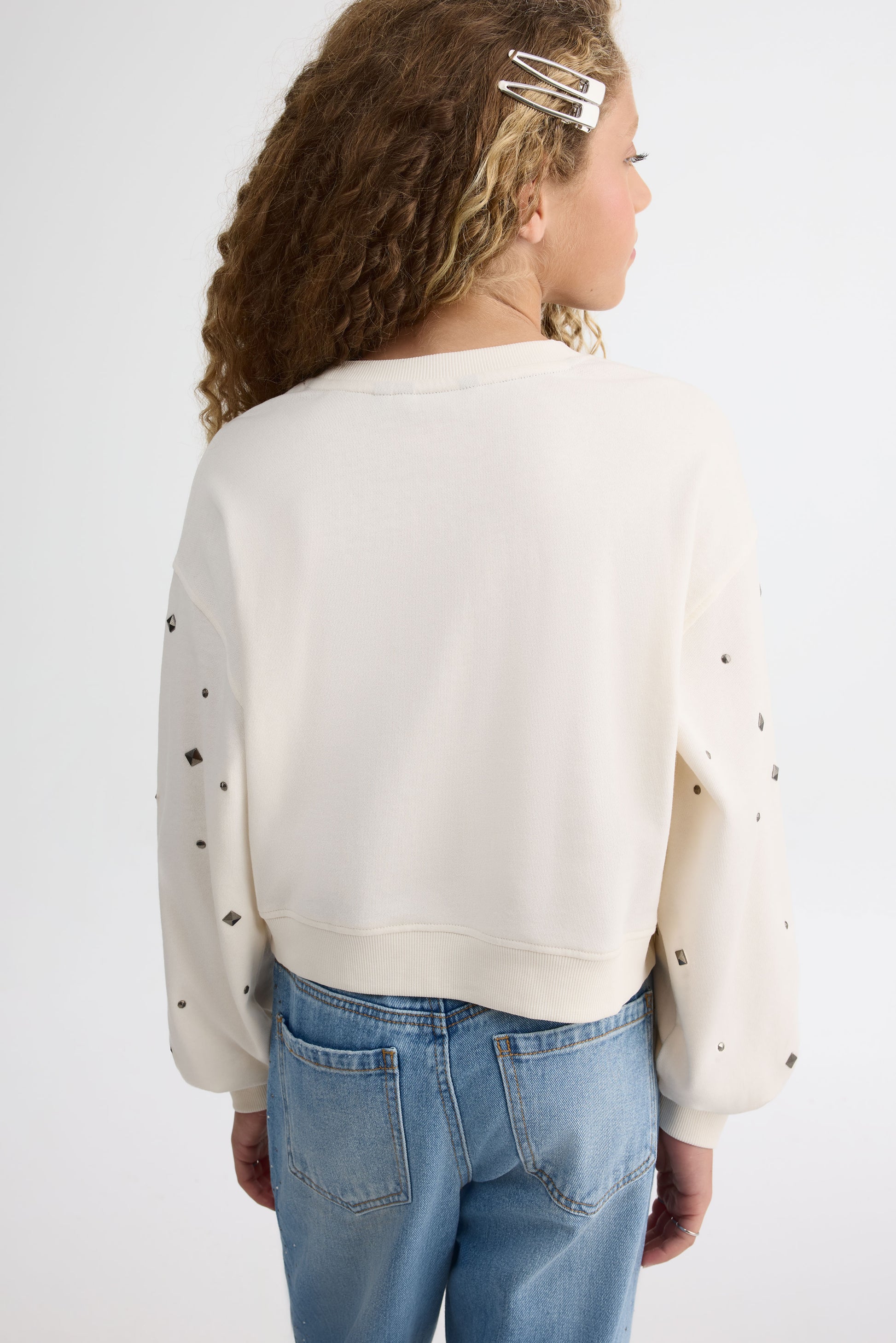 Jeans 5 poches années 90' avec strass - Ado fille && DENIM MOYEN