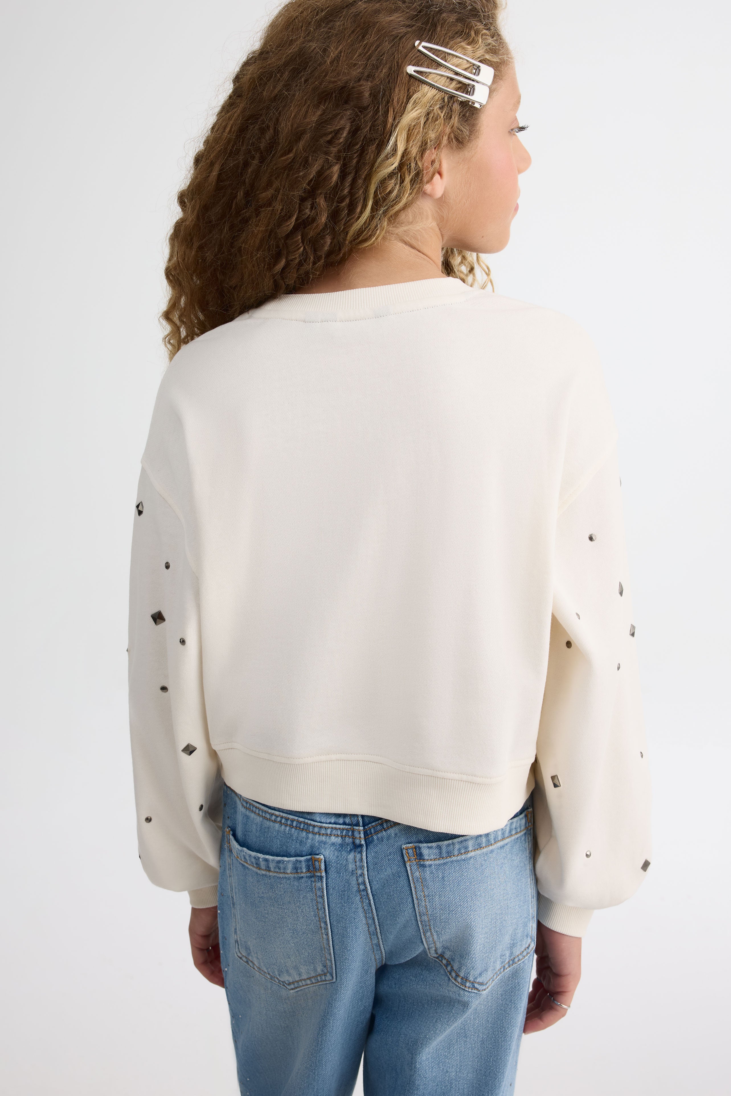 Jeans 5 poches années 90' avec strass - Ado fille && DENIM MOYEN