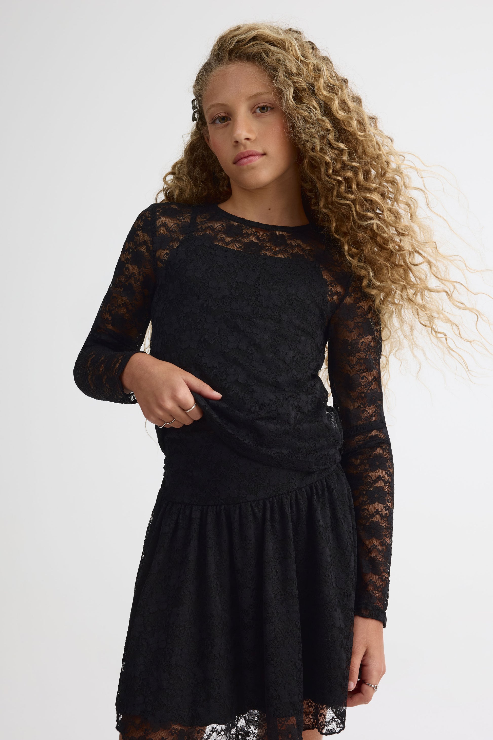 Ensemble 2 pièces floral - Ado fille && NOIR