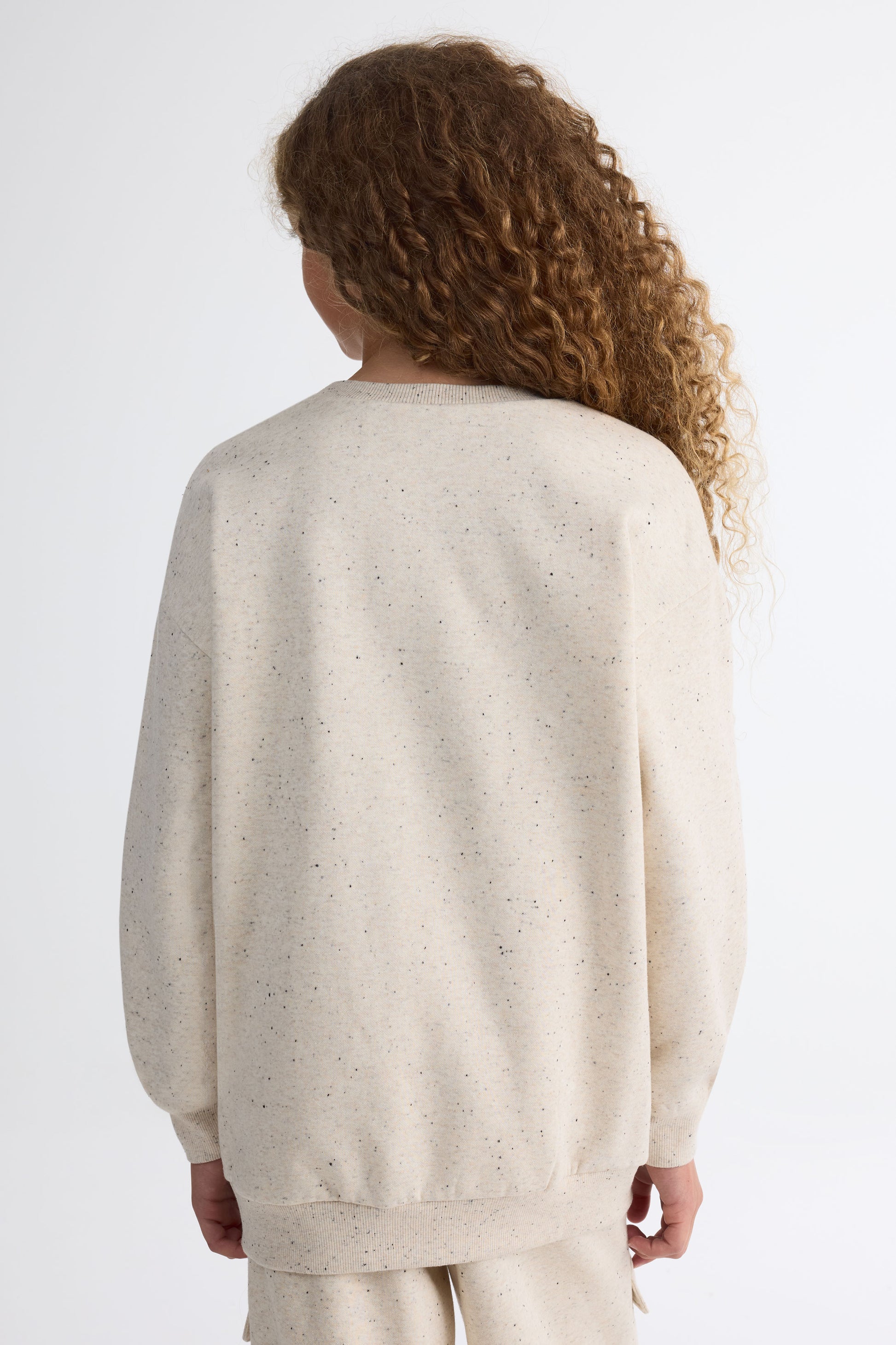 Chandail ouaté graphique à manches longues - Ado fille && OATMEAL