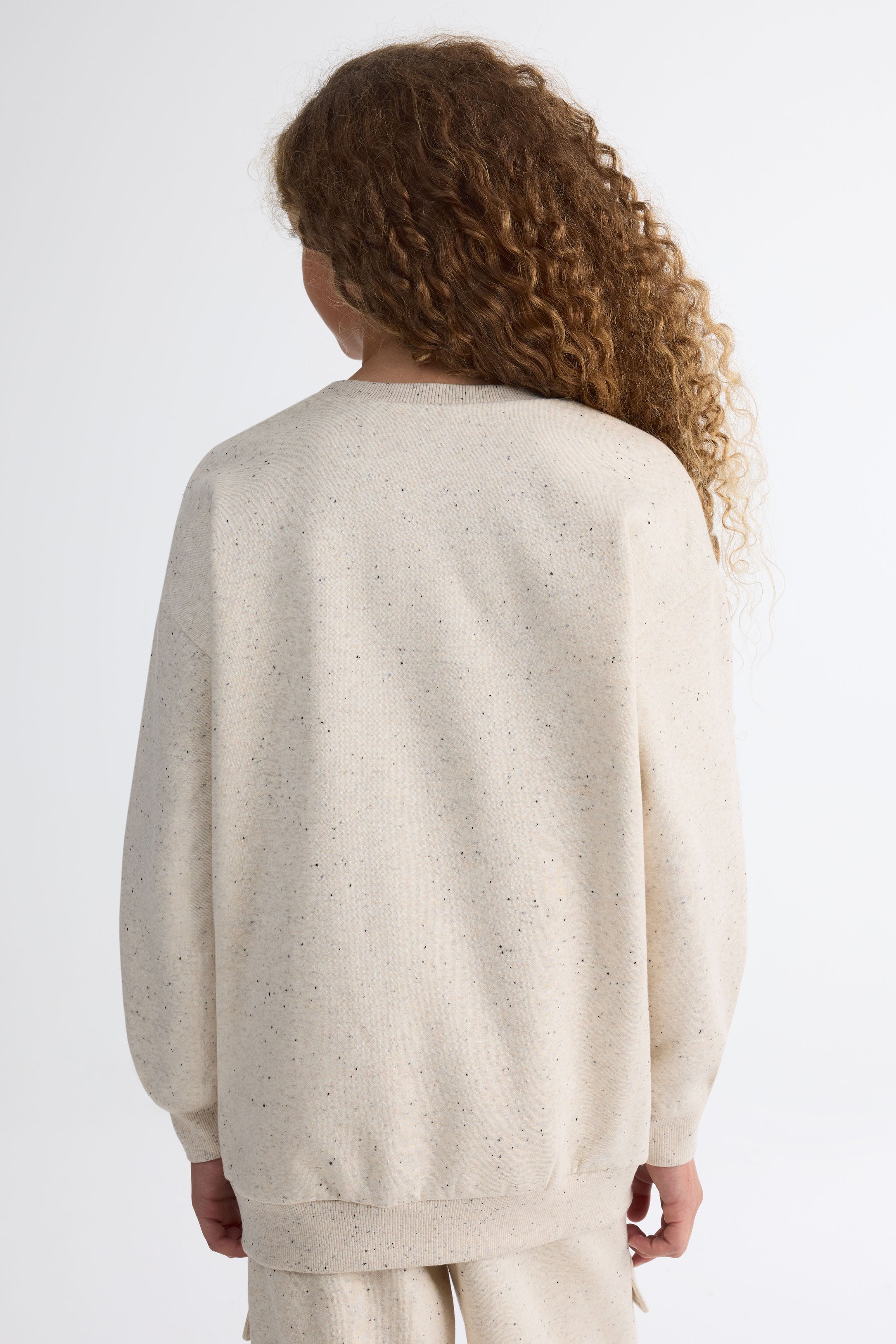 Chandail ouaté graphique à manches longues - Ado fille && OATMEAL