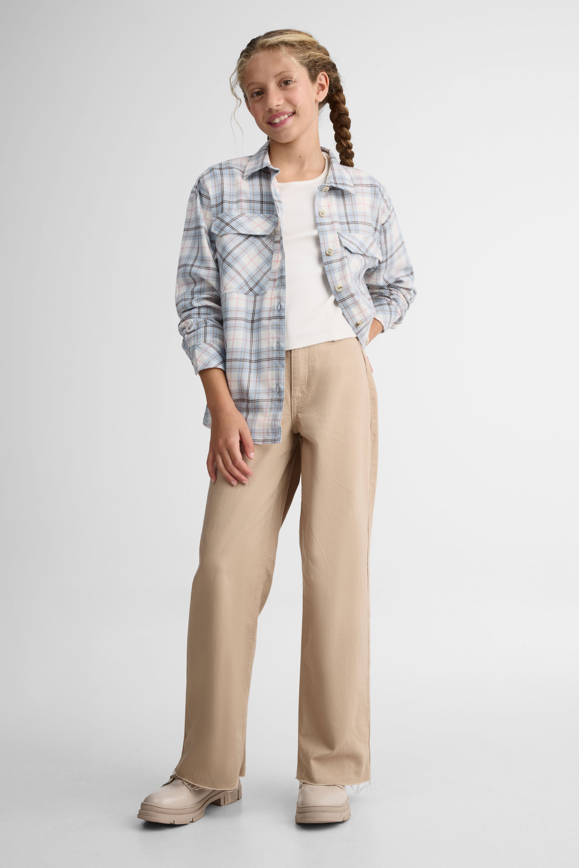 Chemise à carreaux - Ado fille && BLEU MULTI