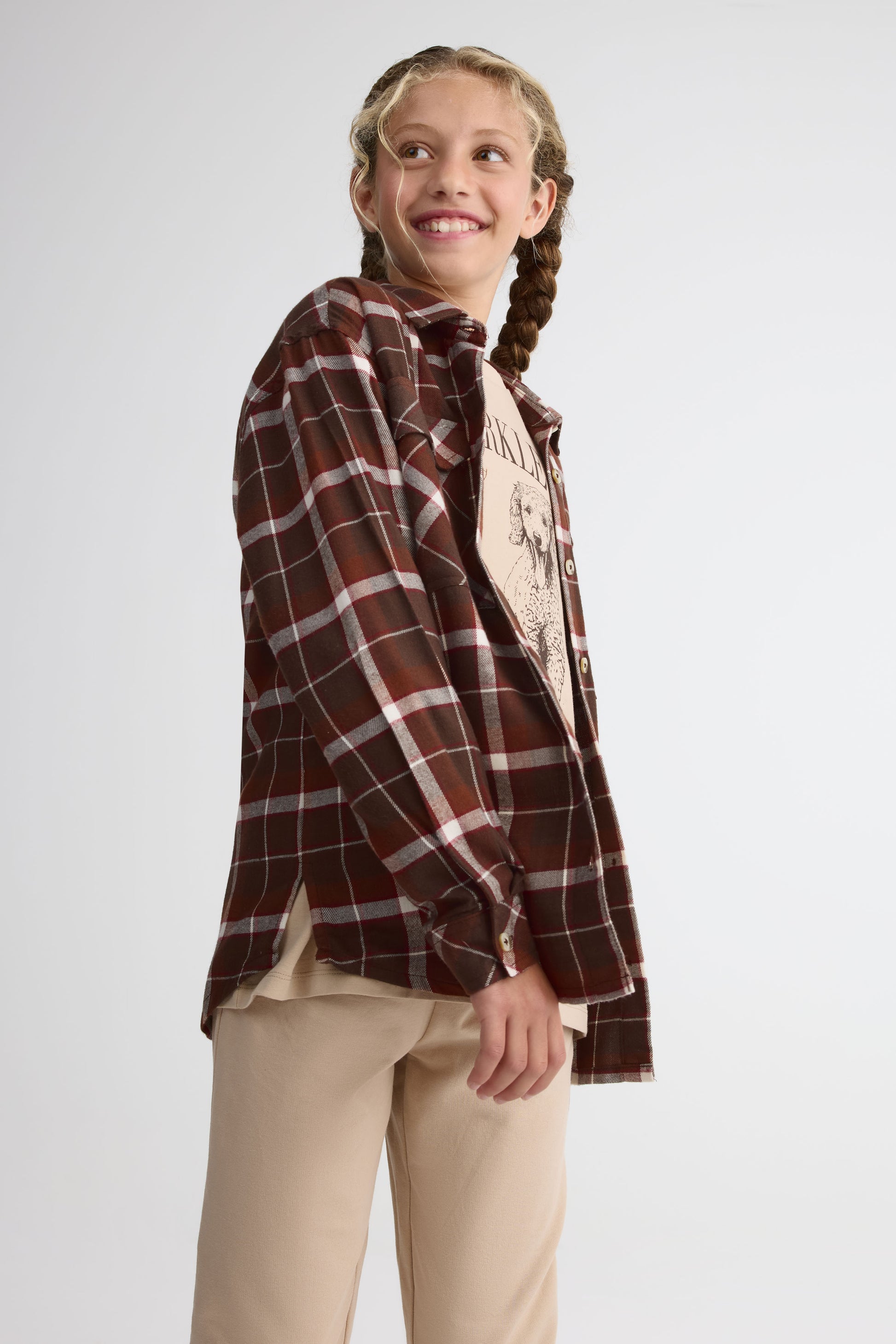 Chemise à carreaux - Ado fille && BRUN/MULTI
