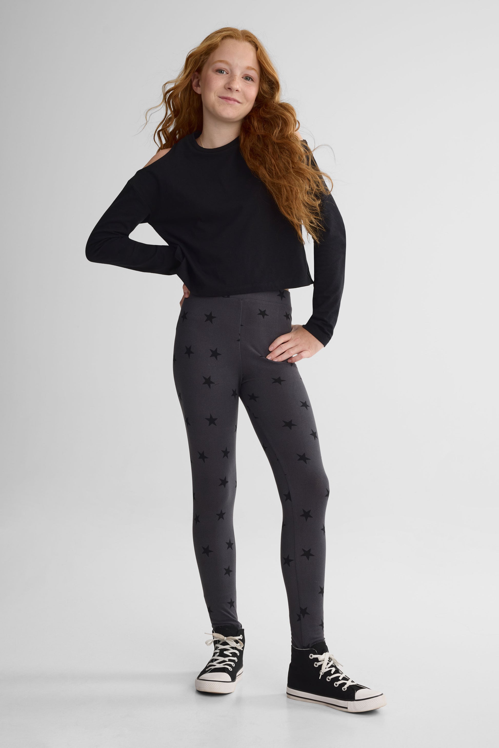 Legging imprimé 2/25$ - Ado fille && CHARBON/MULTI