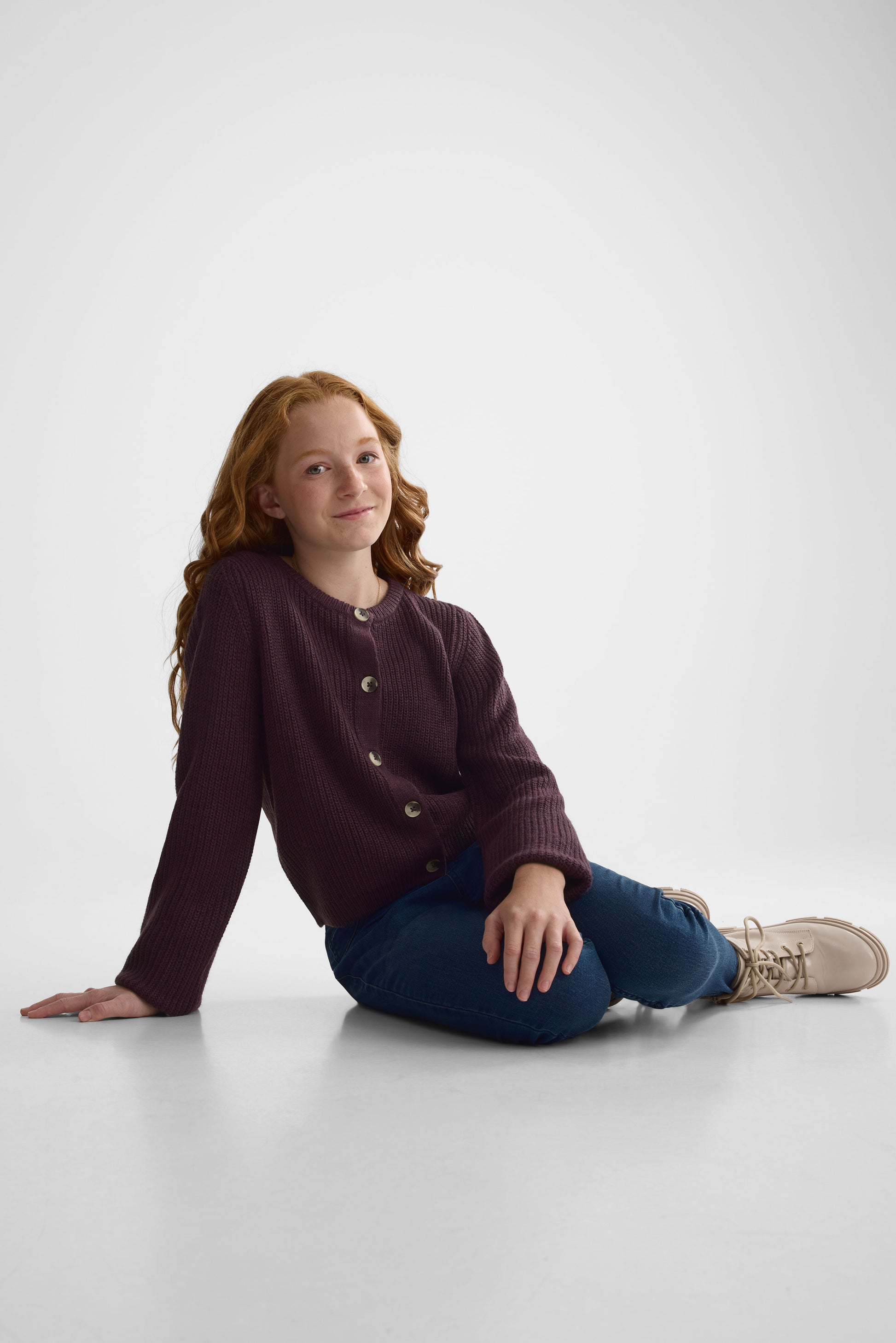 Veste en tricot manches longues - Ado fille && PRUNE