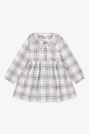 Robe à carreaux col claudine – Enfant fille && BLEU MULTI