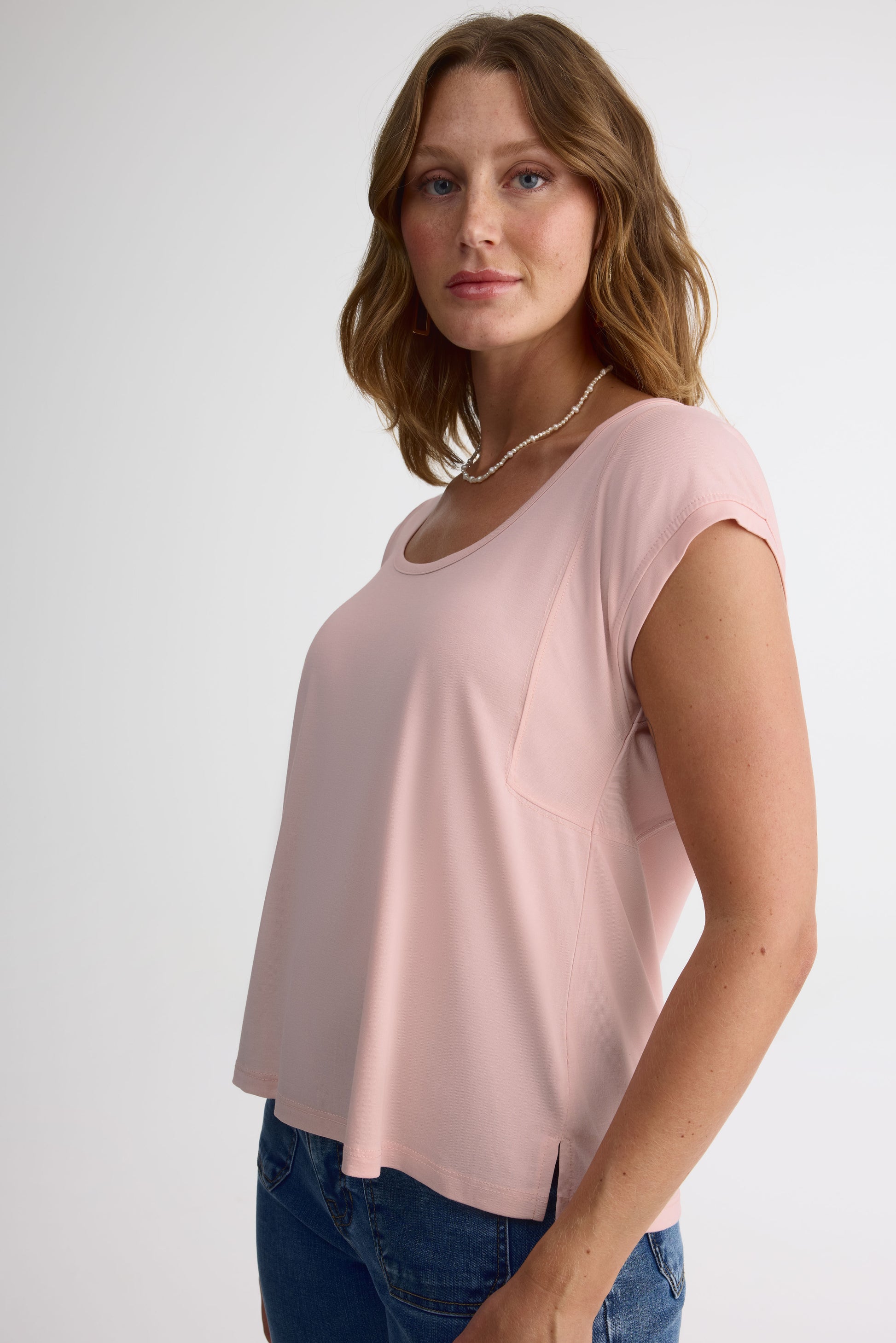 Chandail M/courtes Dolman col rond – Femme && ROSE