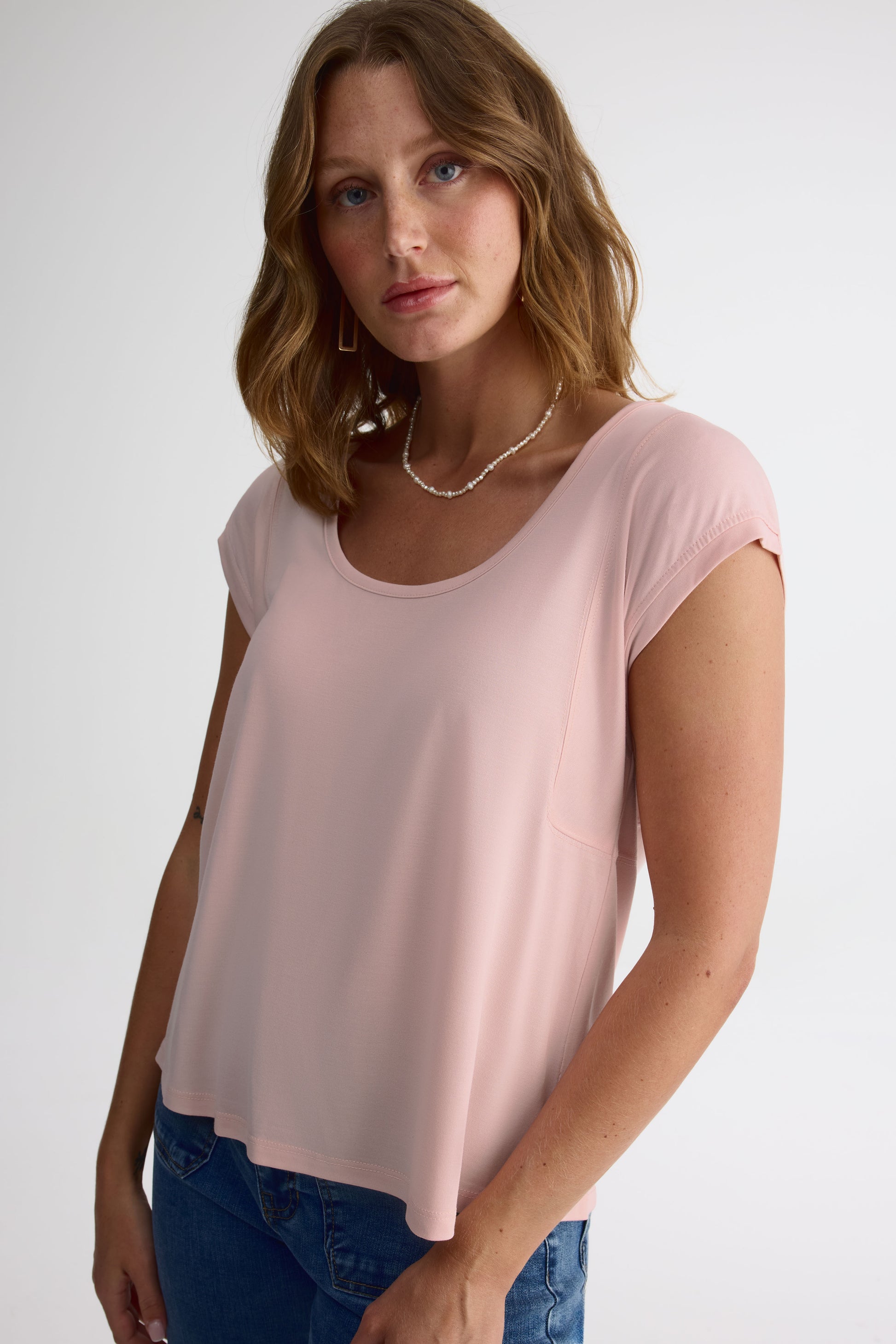 Chandail M/courtes Dolman col rond – Femme && ROSE