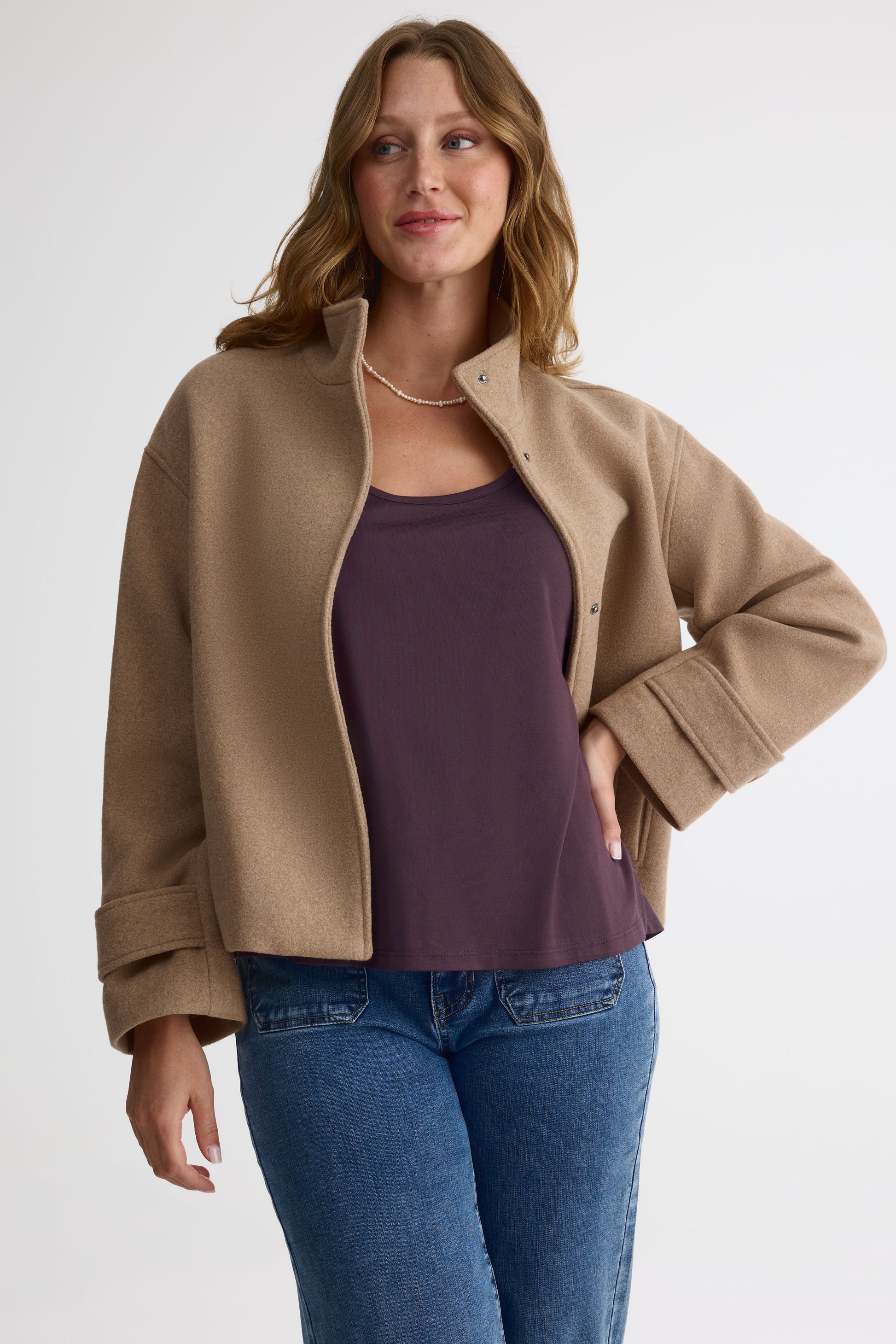 Chandail M/courtes Dolman col rond – Femme && PRUNE