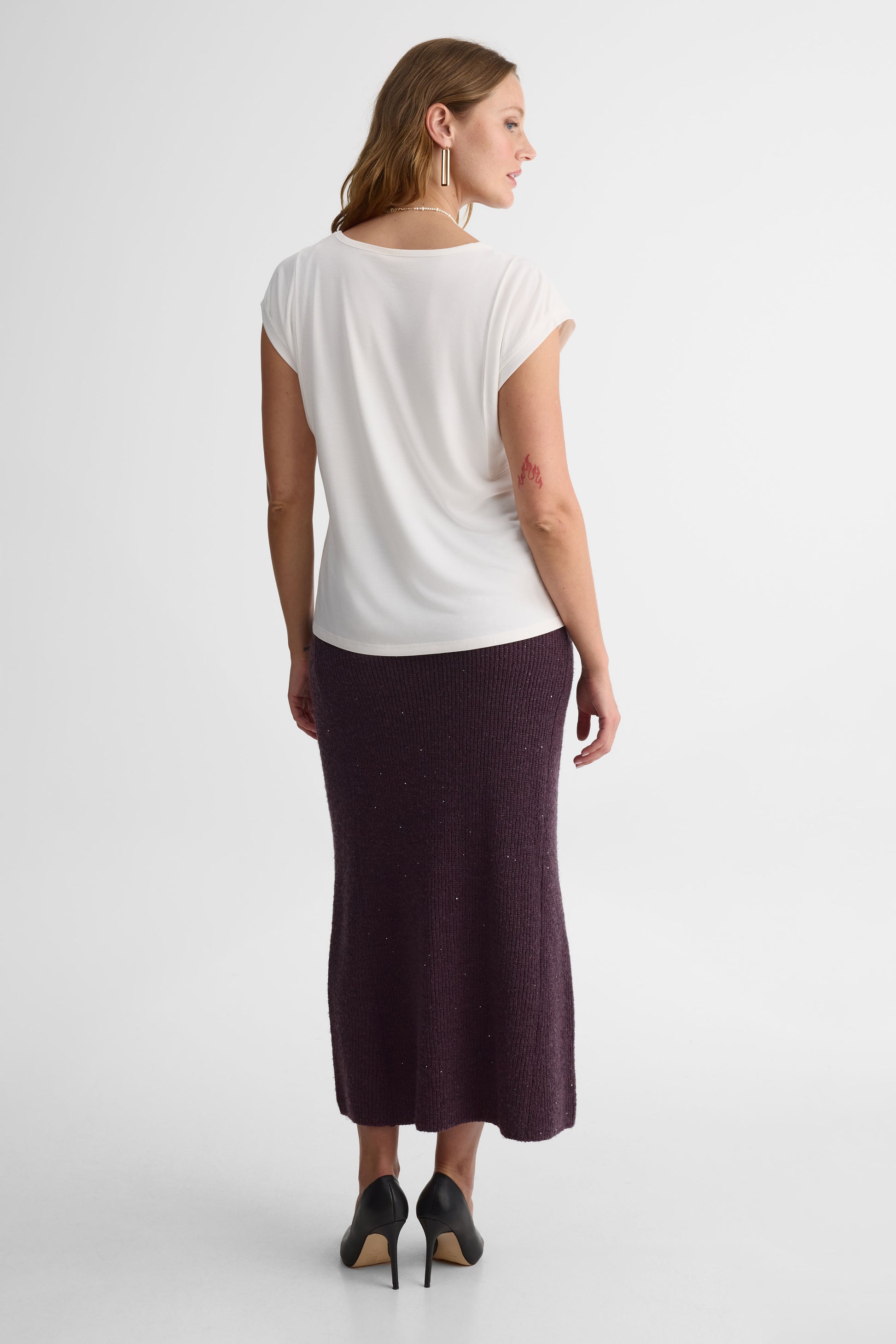 Chandail M/courtes Dolman col rond – Femme && BLANC CASSÉ