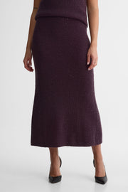 Jupe tricot midi taille haute – Femme && PRUNE