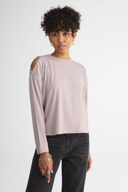 Chandail ajusté à manches longues – Femme && GRIS