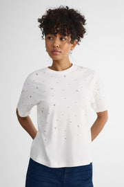 T-shirt à strass – Femme && BLANC