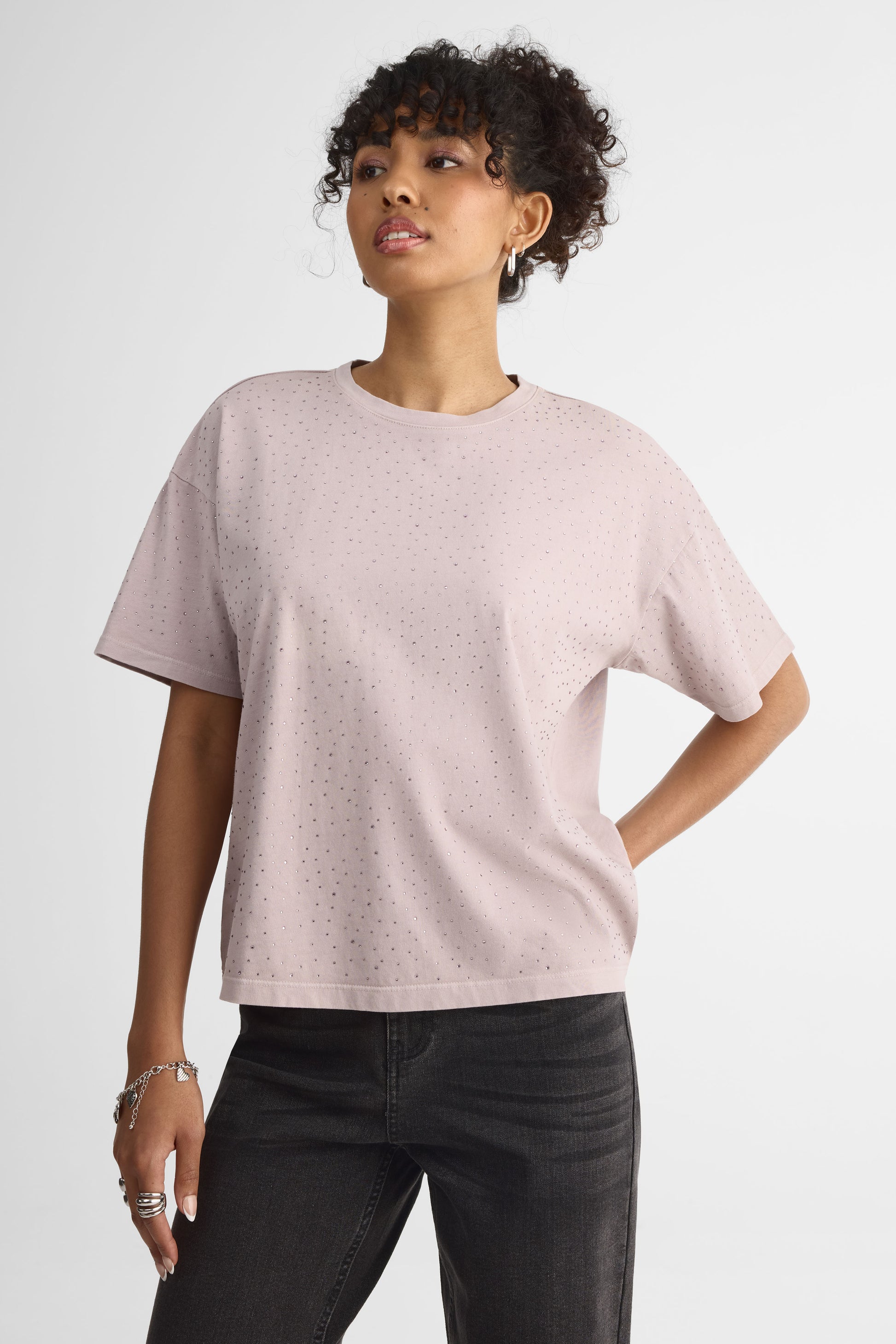 T-shirt à strass – Femme && LILAS