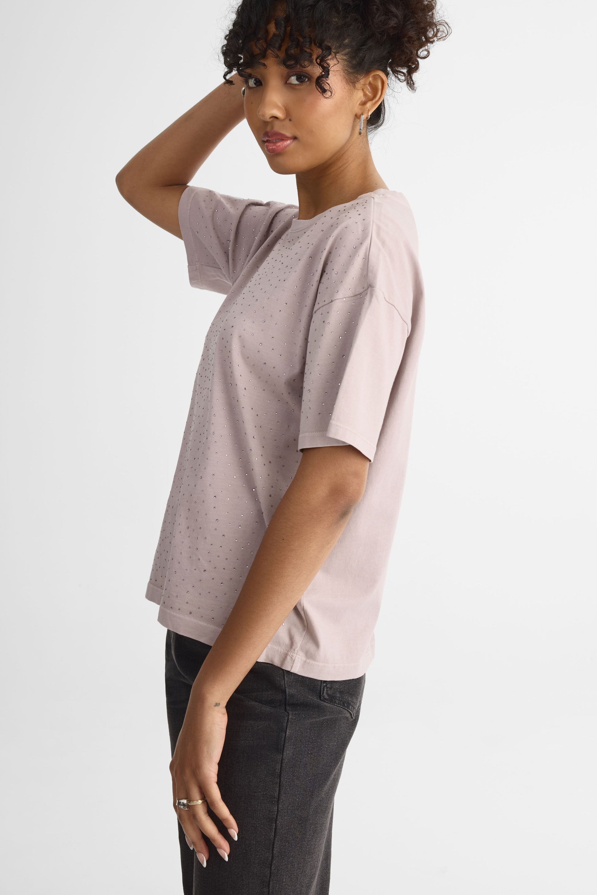 T-shirt à strass – Femme && LILAS