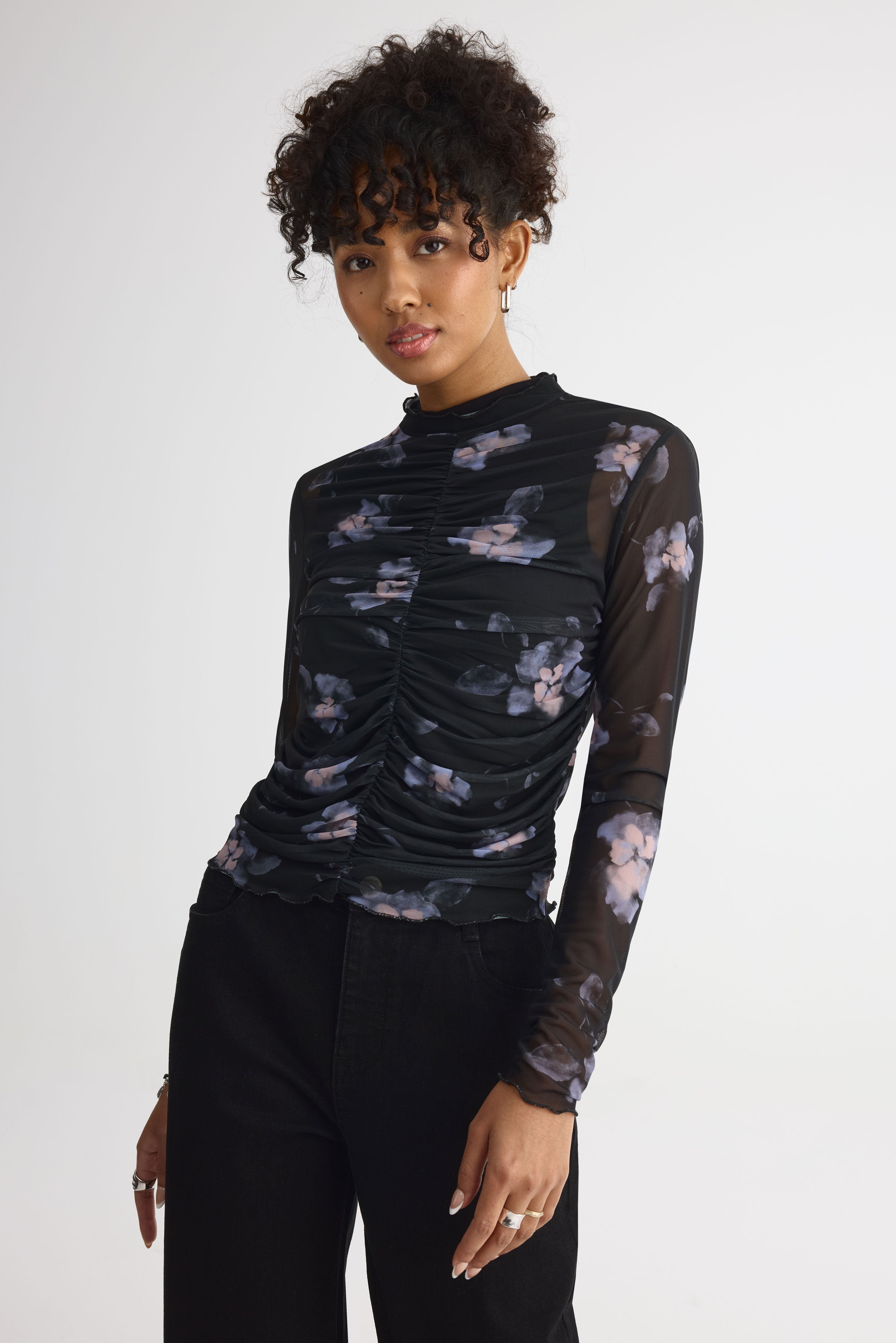 Chandail léger à manches longues – Femme && CHARBON/MULTI