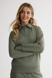 Chandail ouaté à col montant - Femme && VERT