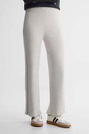 Pantalon mi-hauteur, pull-on, jambe droite - Femme && GRIS MIXTE