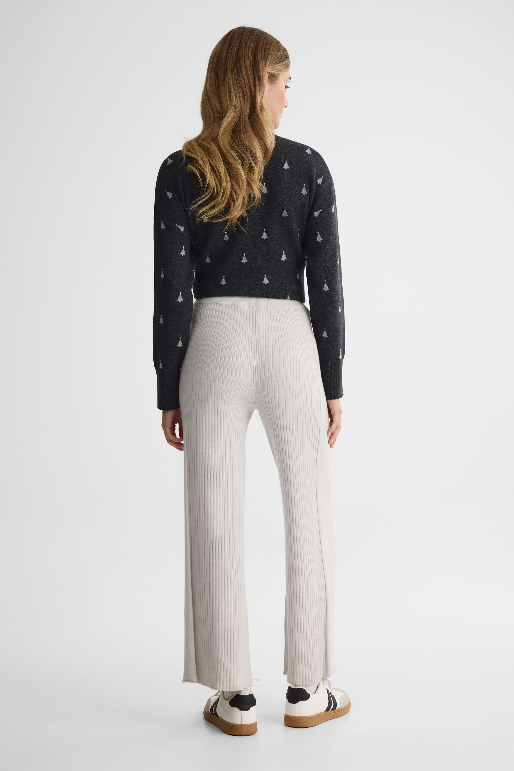 Pantalon mi-hauteur, pull-on, jambe droite - Femme && GRIS MIXTE