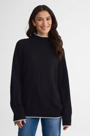 Chandail tricot à manches raglan – Femme && NOIR