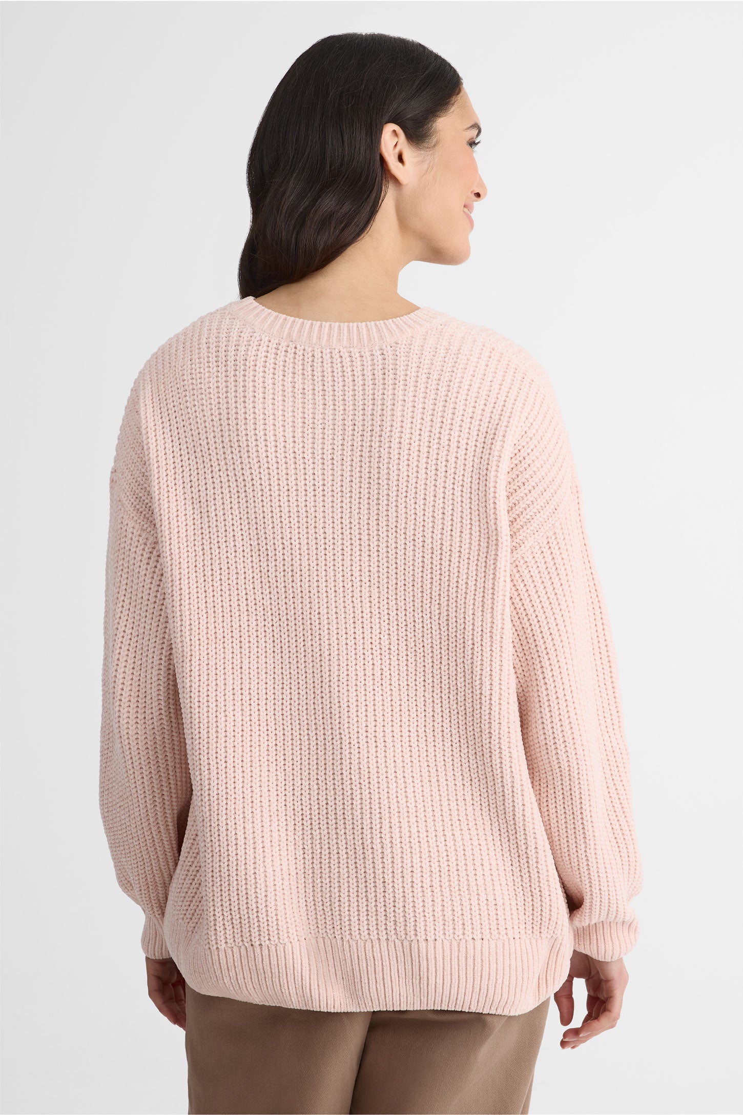 Chandail tricot chenille col rond – Femme && ROSE