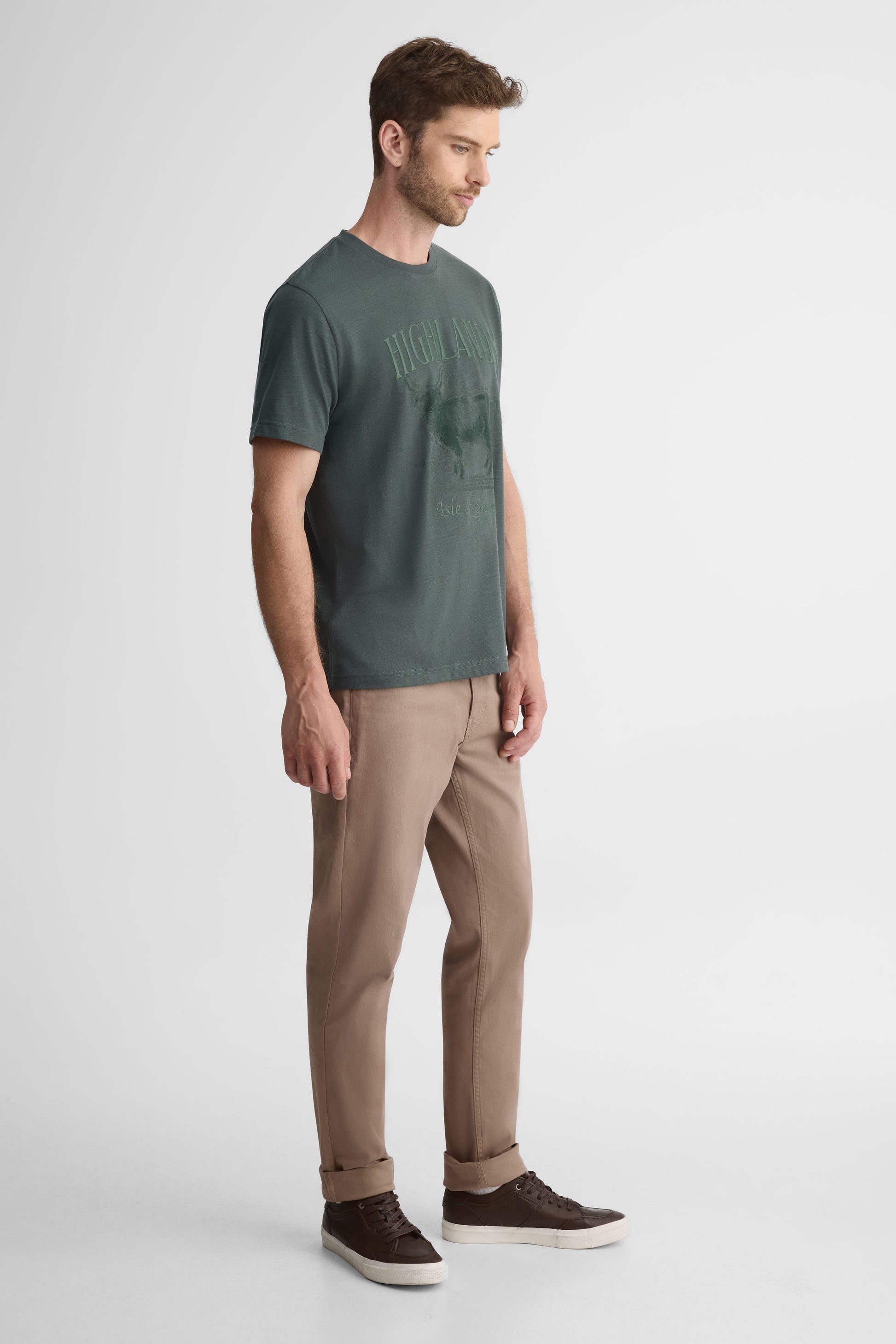Chandail uni avec graphique – Homme && CHARBON