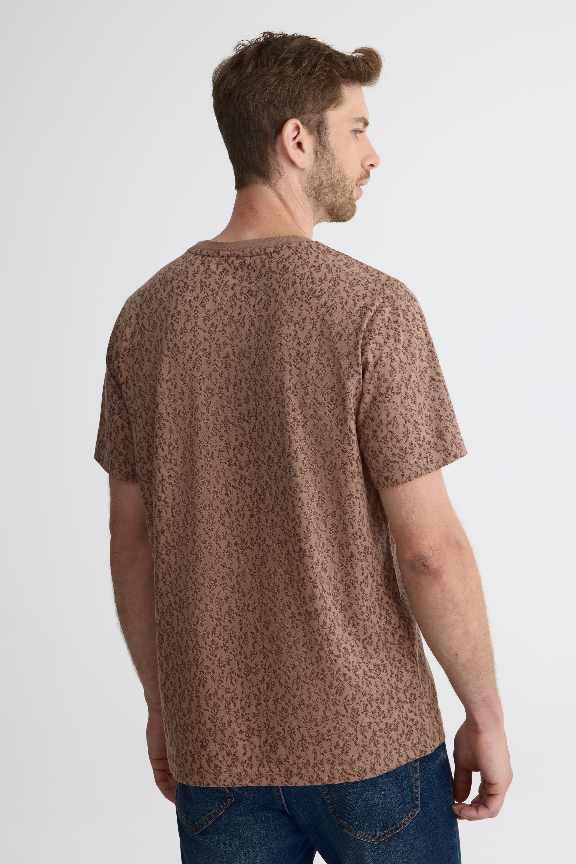 Chandail en jersey peigné - Homme && BRUN/MULTI