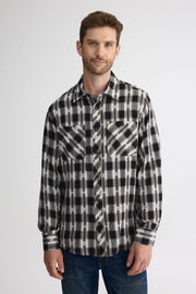 Chemise à manches longues en jacquard - Homme && BLANC CASSÉ/MULTI